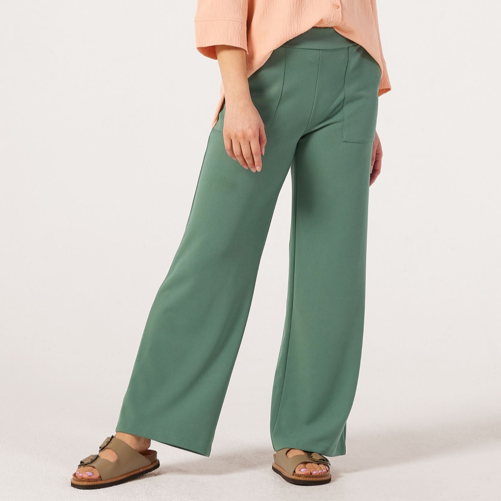 Kim & Co Ponte Crepe Straight Classic Petite Trousers