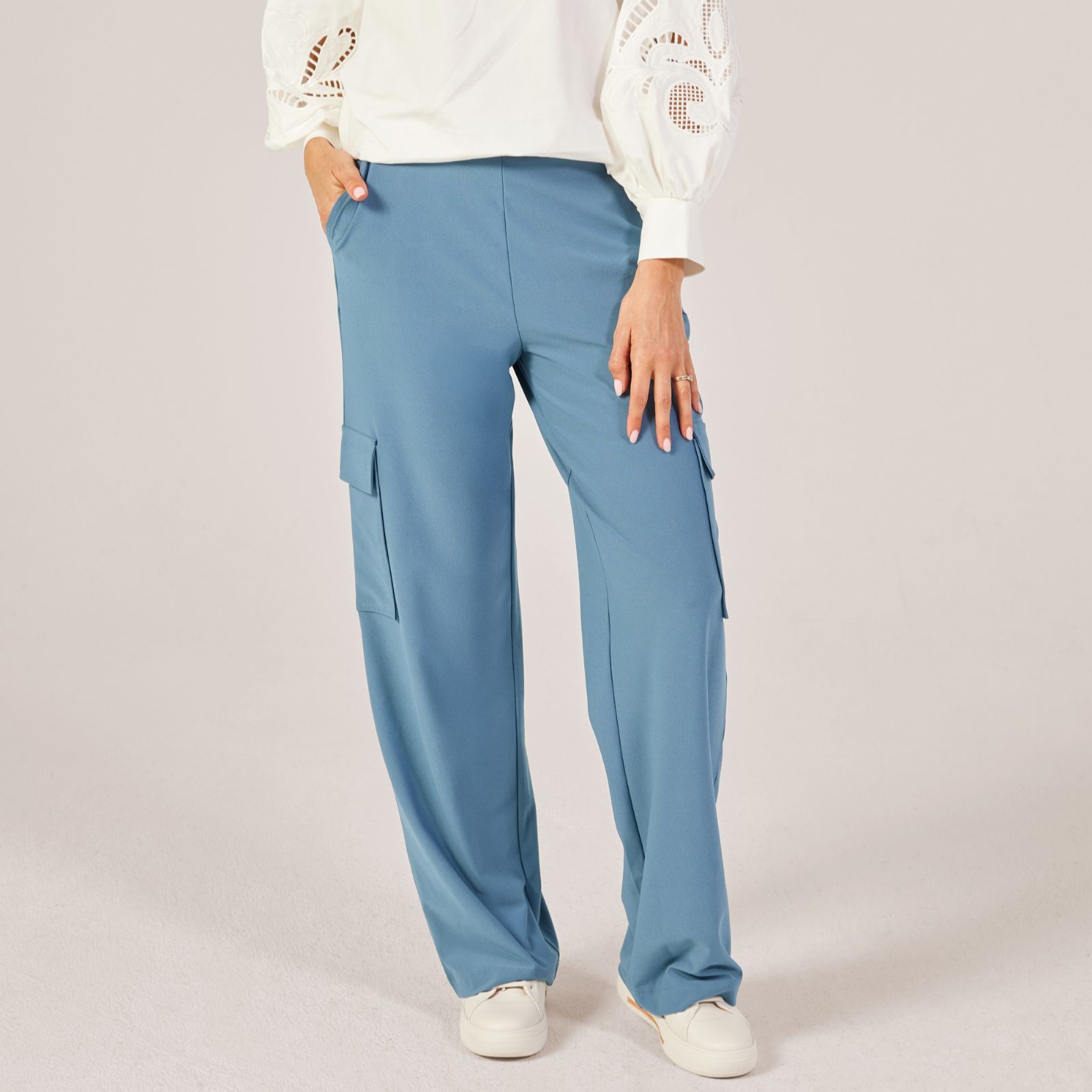 MarlaWynne Collection Luxe Crepe Cargo Trousers