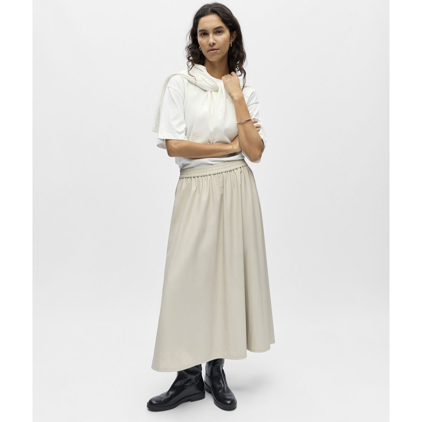 Object Emery Coated Midi Skirt