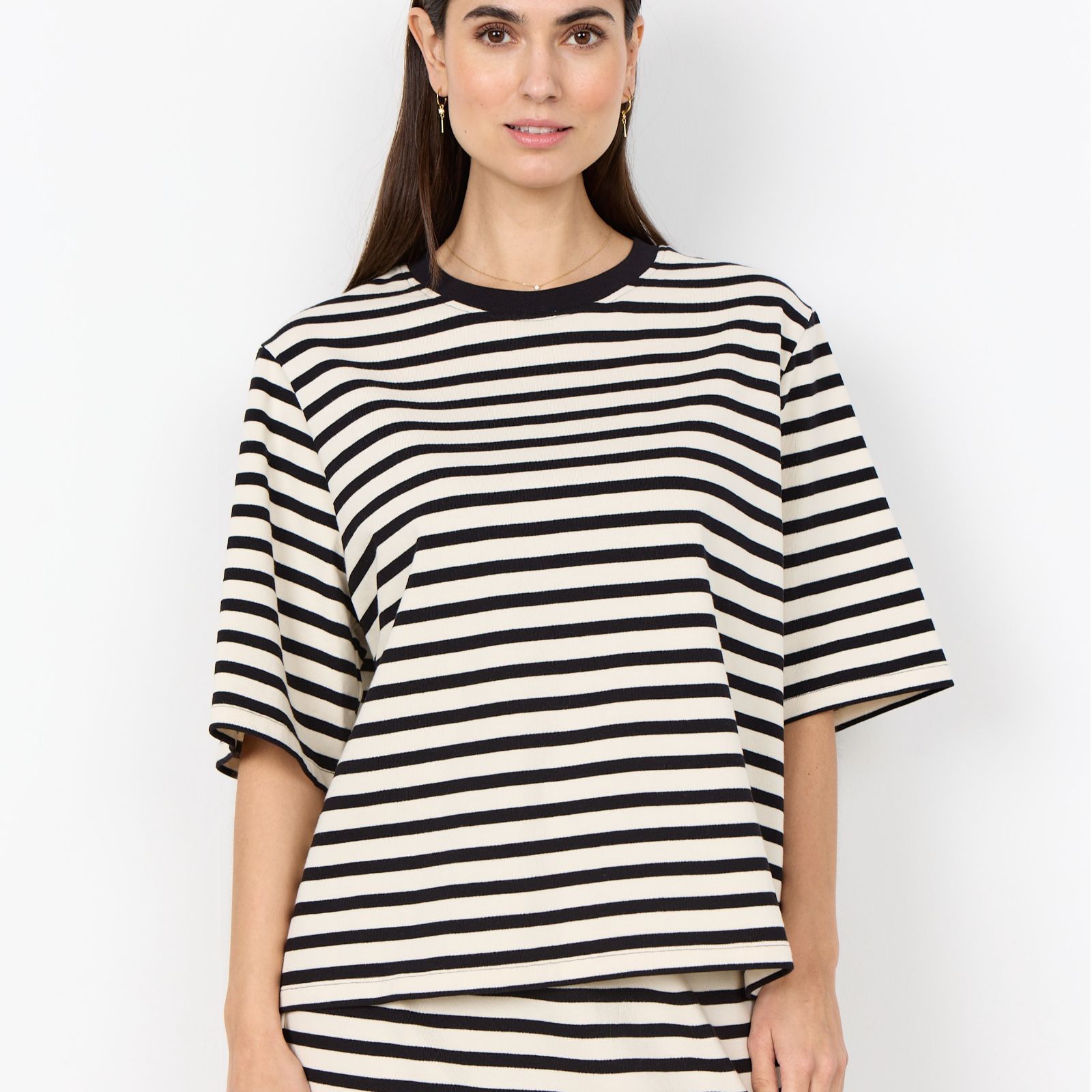 Soyaconcept Fidelia Jersey Stripe Elbow Sleeve Top