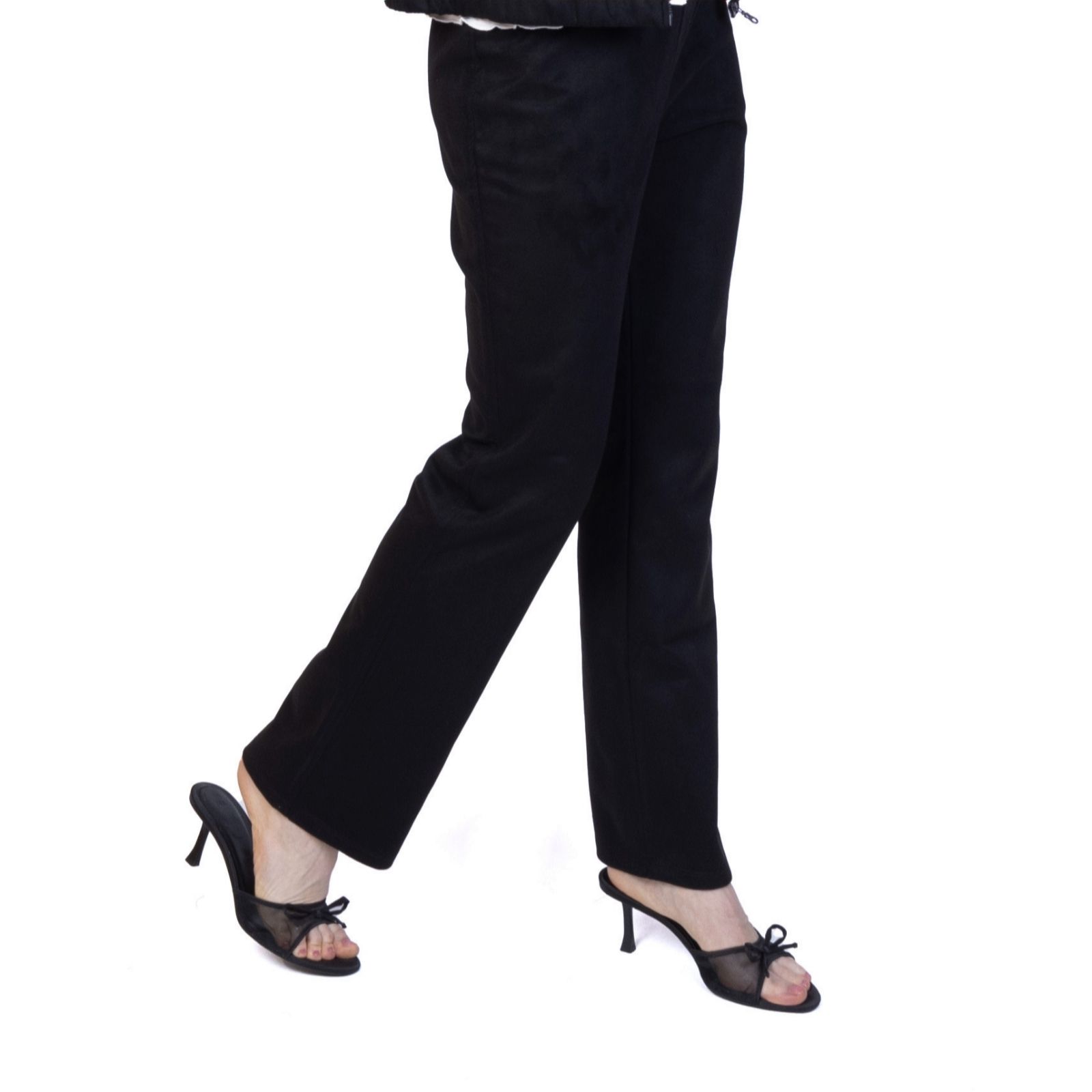 Kim & Co Stretch Faux Suede Nova Straight Leg Petite Trousers