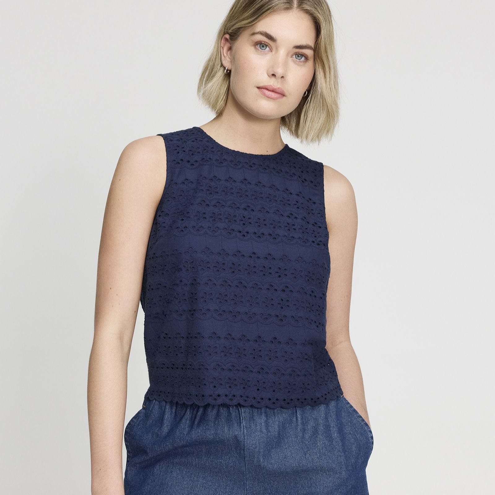 Finery London Gloria Cotton Broderie Top