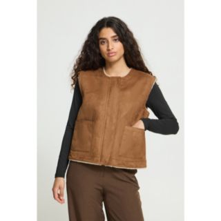 ICHI Inora Faux Suede Waistcoat