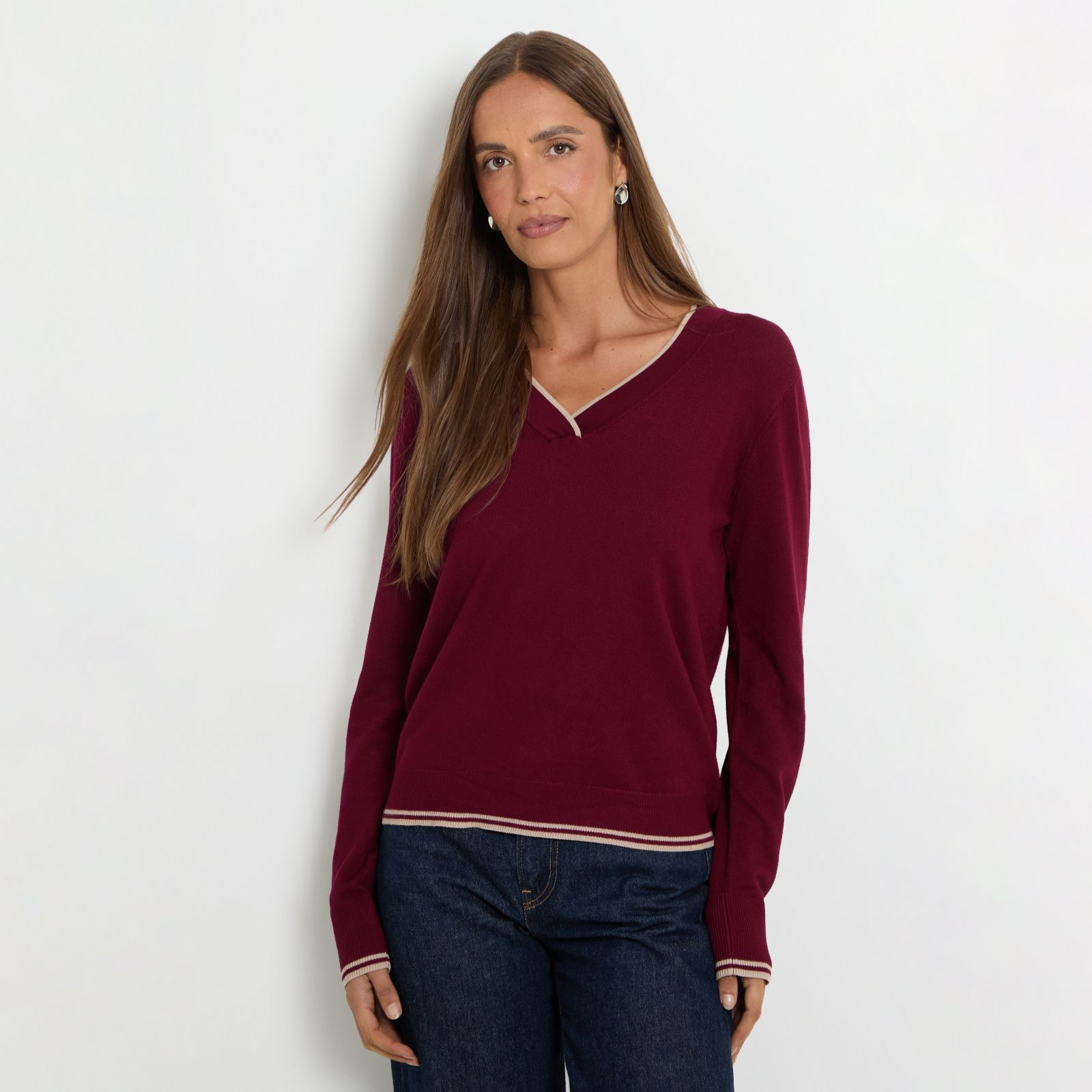Wallis Contrast Hem Knitted Jumper