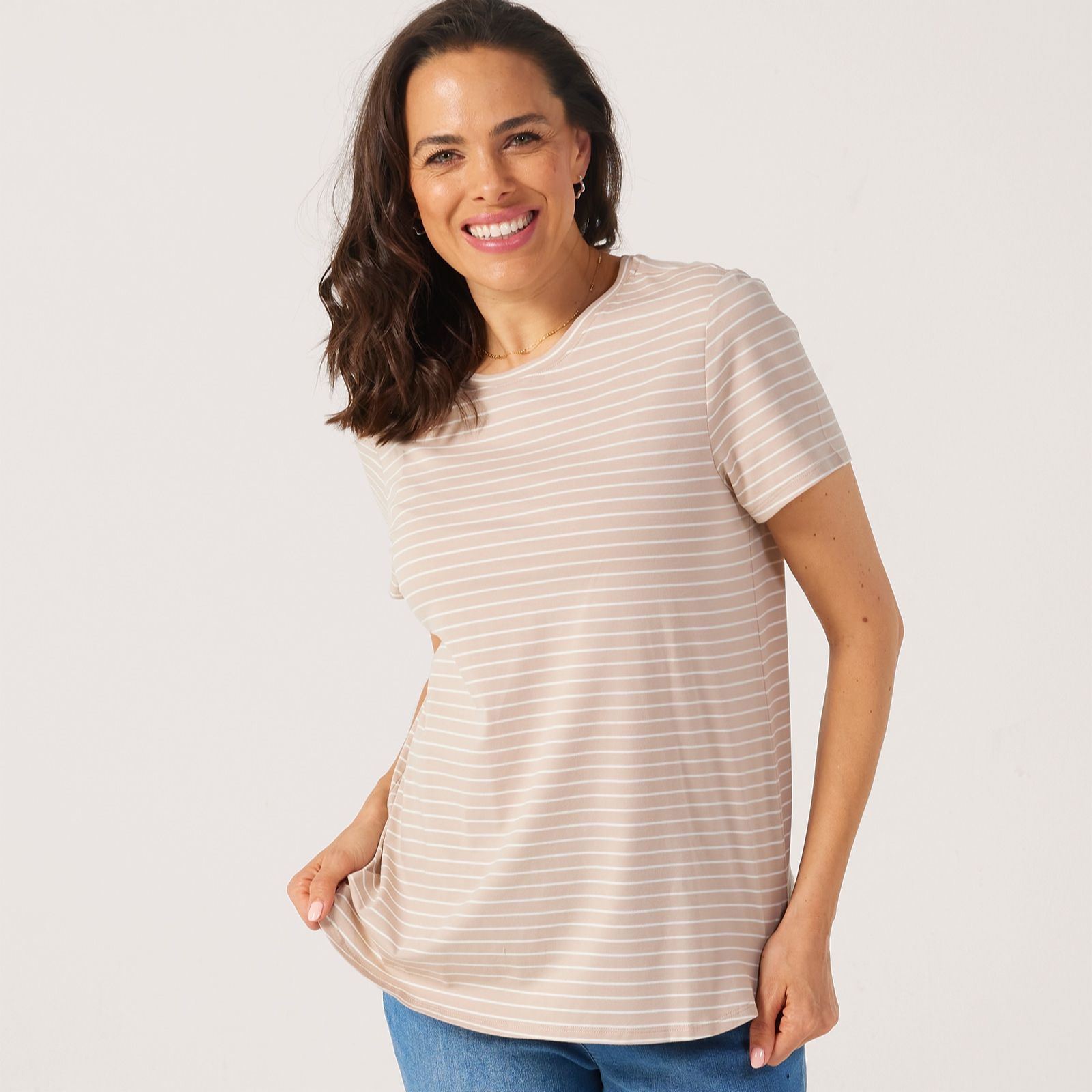 MarlaWynne Cotton Striped T-Shirt