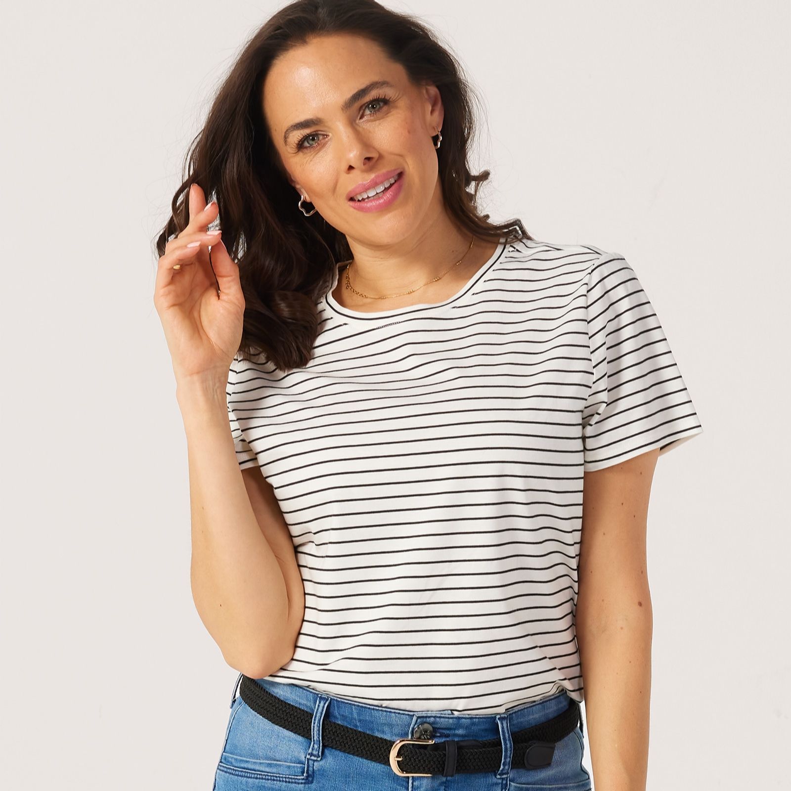 MarlaWynne Cotton Striped T-Shirt