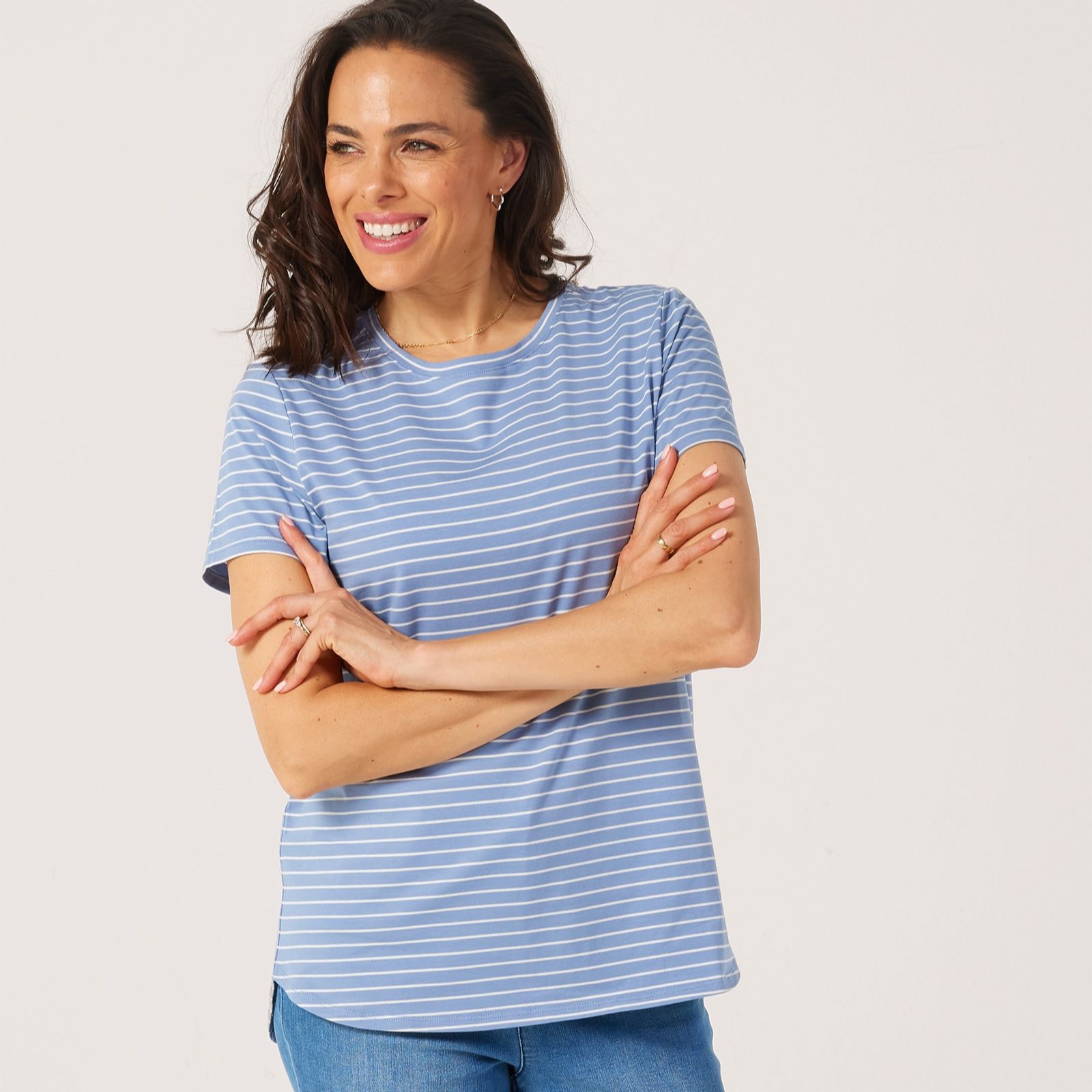 MarlaWynne Cotton Striped T-Shirt