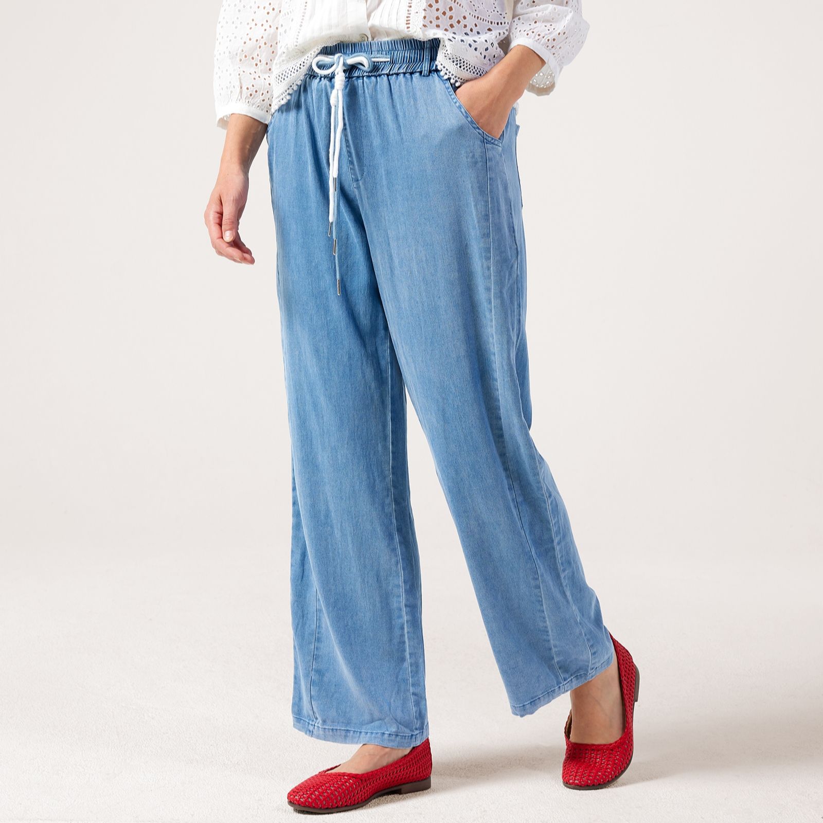 Izabel London Relaxed Denim Look Trouser