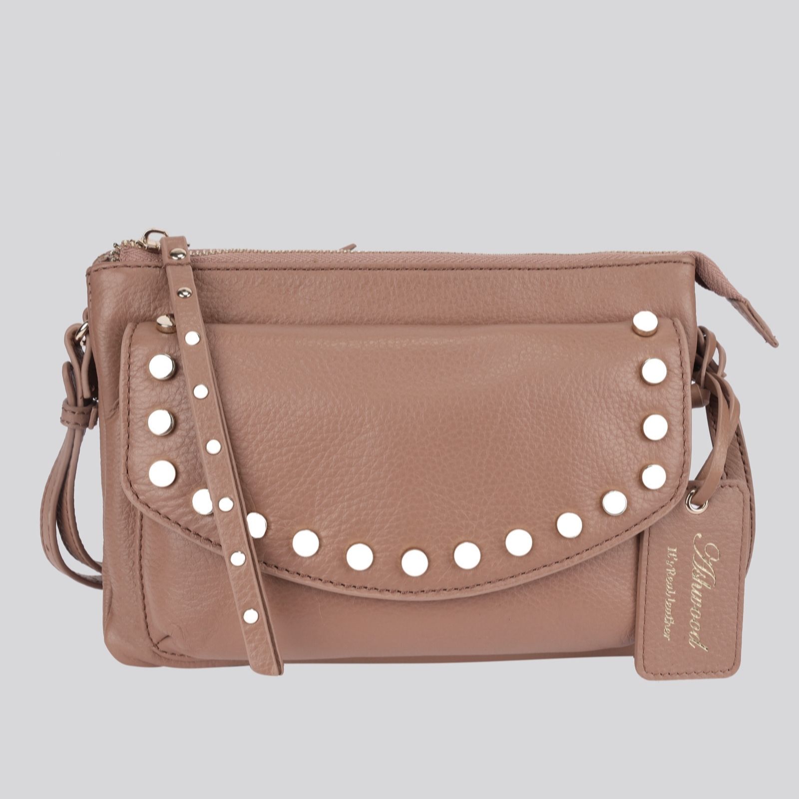 Ashwood Leather Crossbody Bag With Stud Detail