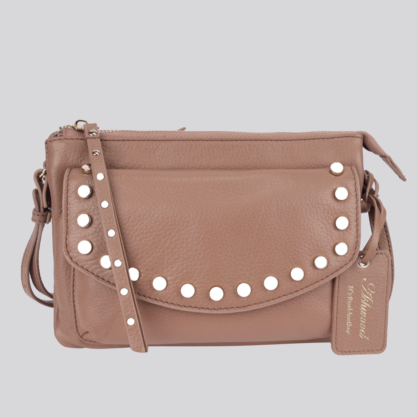 Ashwood Leather Crossbody Bag with Stud Detail