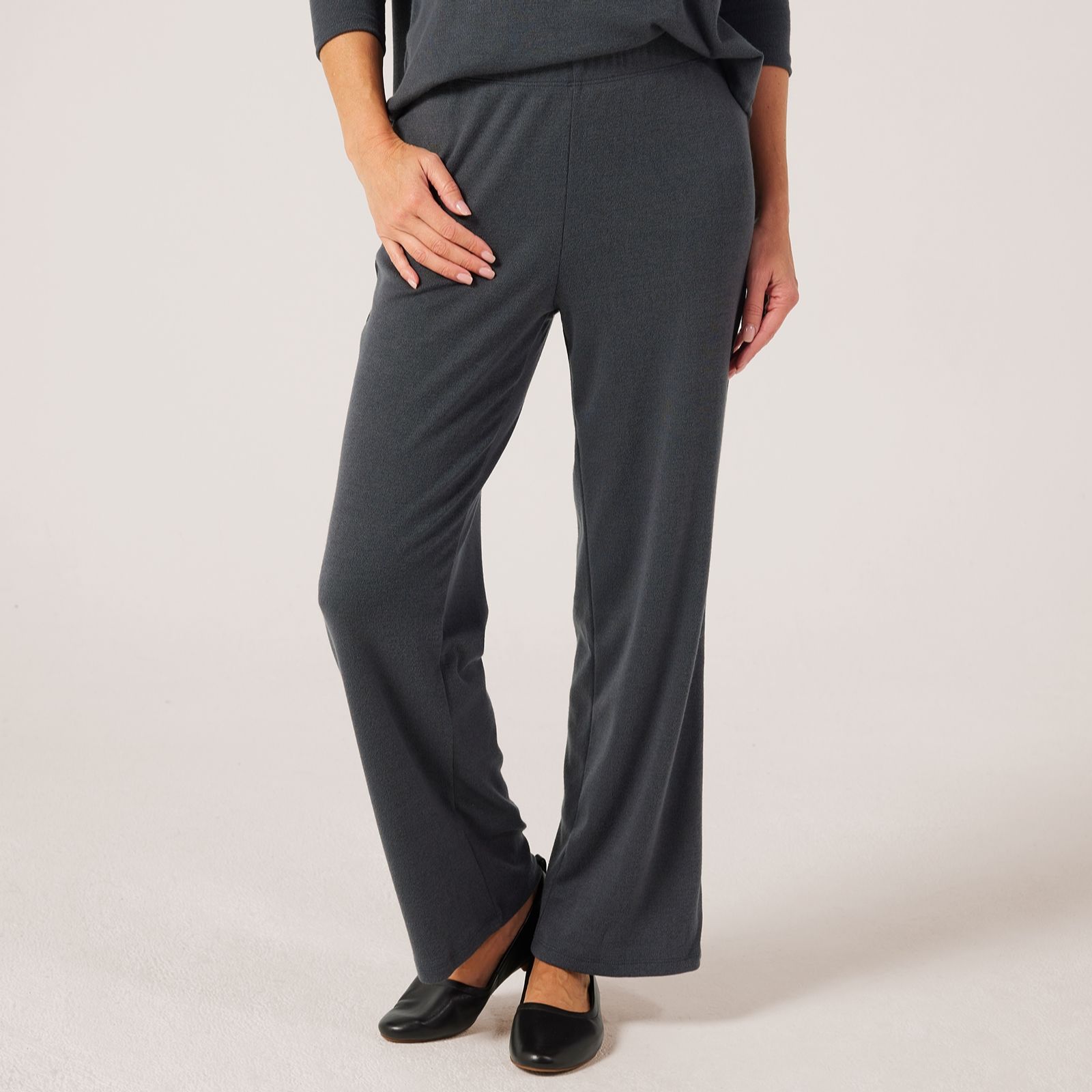 Kim & Co Divine Knit Kristy Straight-Leg Petite Trousers