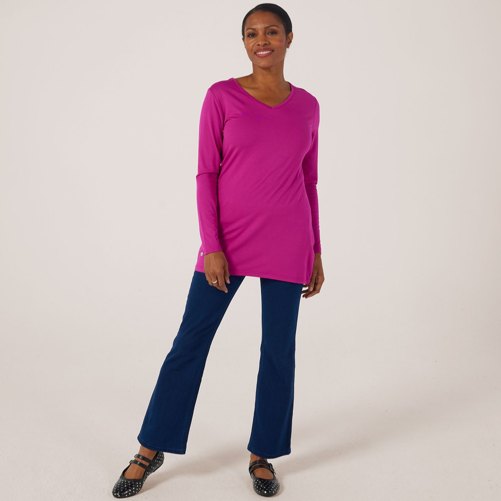 Malissa J Long Sleeve V-Neck Top
