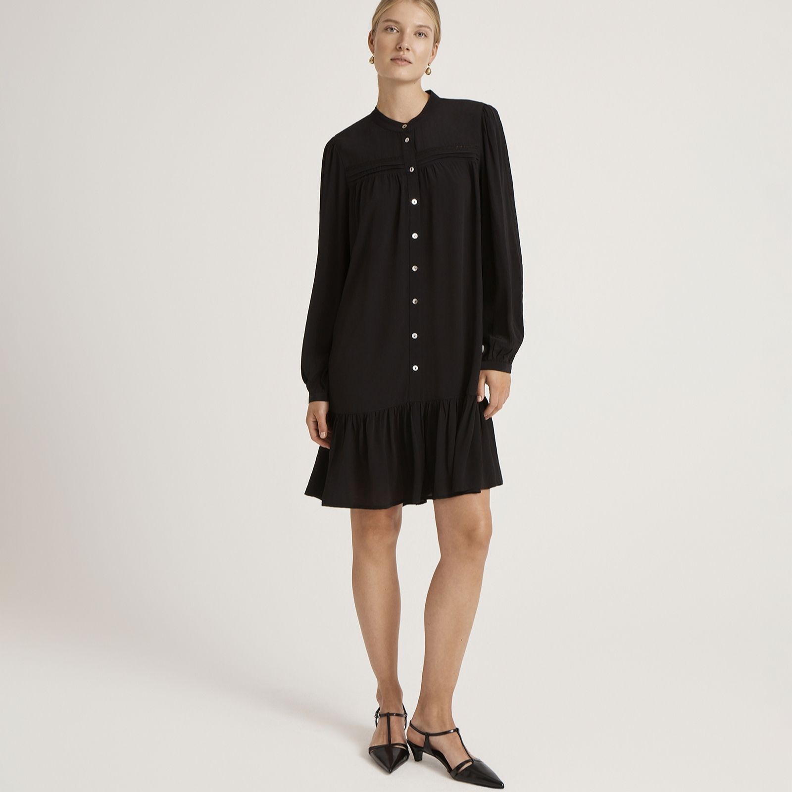 Finery London Beccy Viscose Crepe Lace Insert Detailed Dress