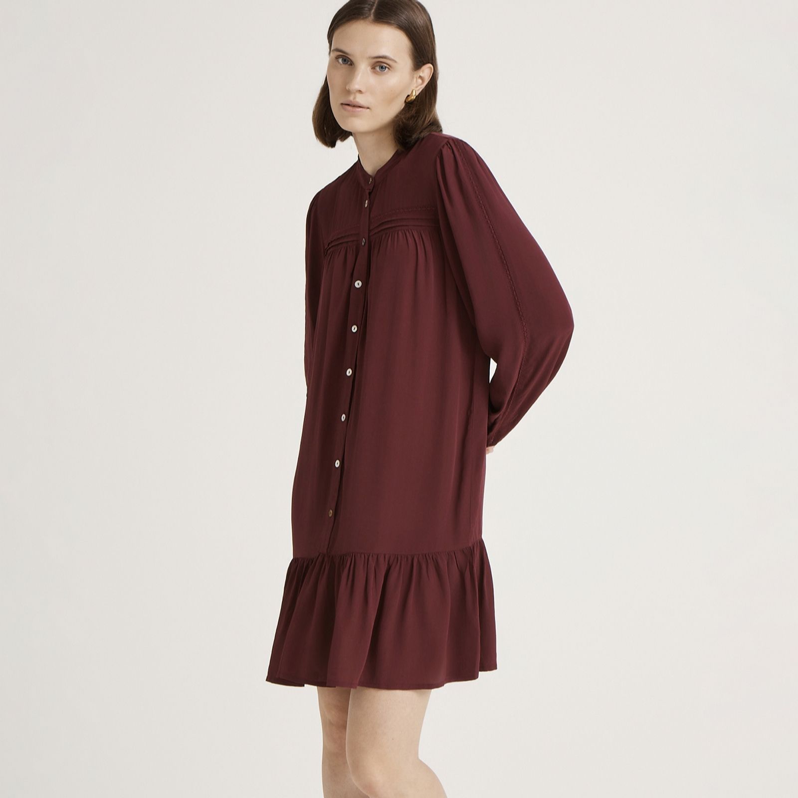 Finery London Beccy Viscose Crepe Lace Insert Detailed Dress