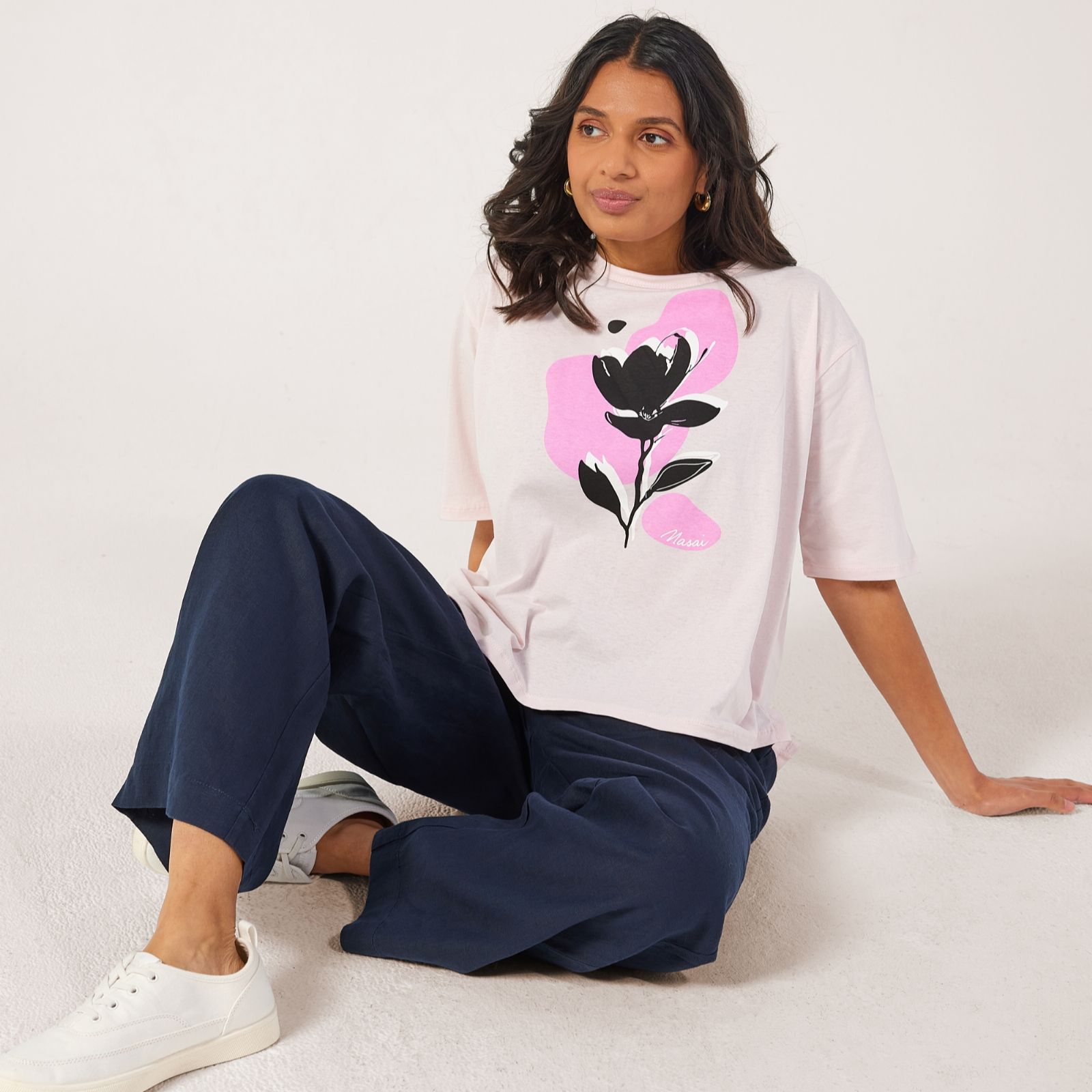 Masai Copenhagen Flower Print Cotton Jersey T-Shirt