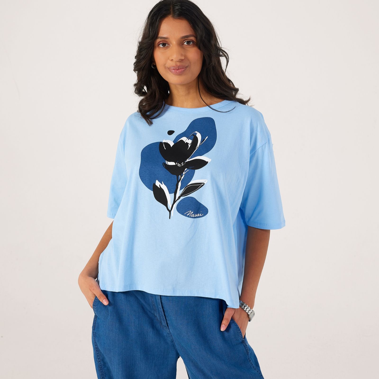 Masai Copenhagen Flower Print Cotton Jersey T-Shirt