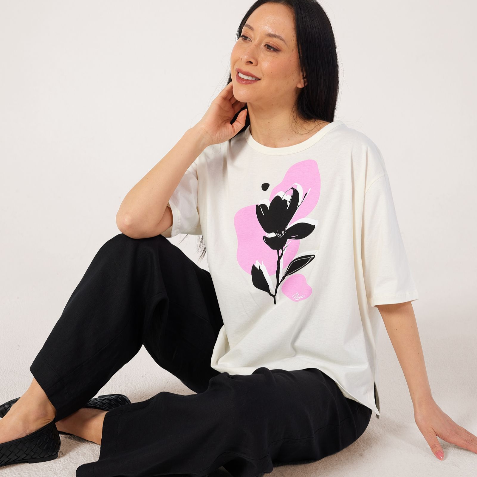 Masai Copenhagen Flower Print Cotton Jersey T-Shirt