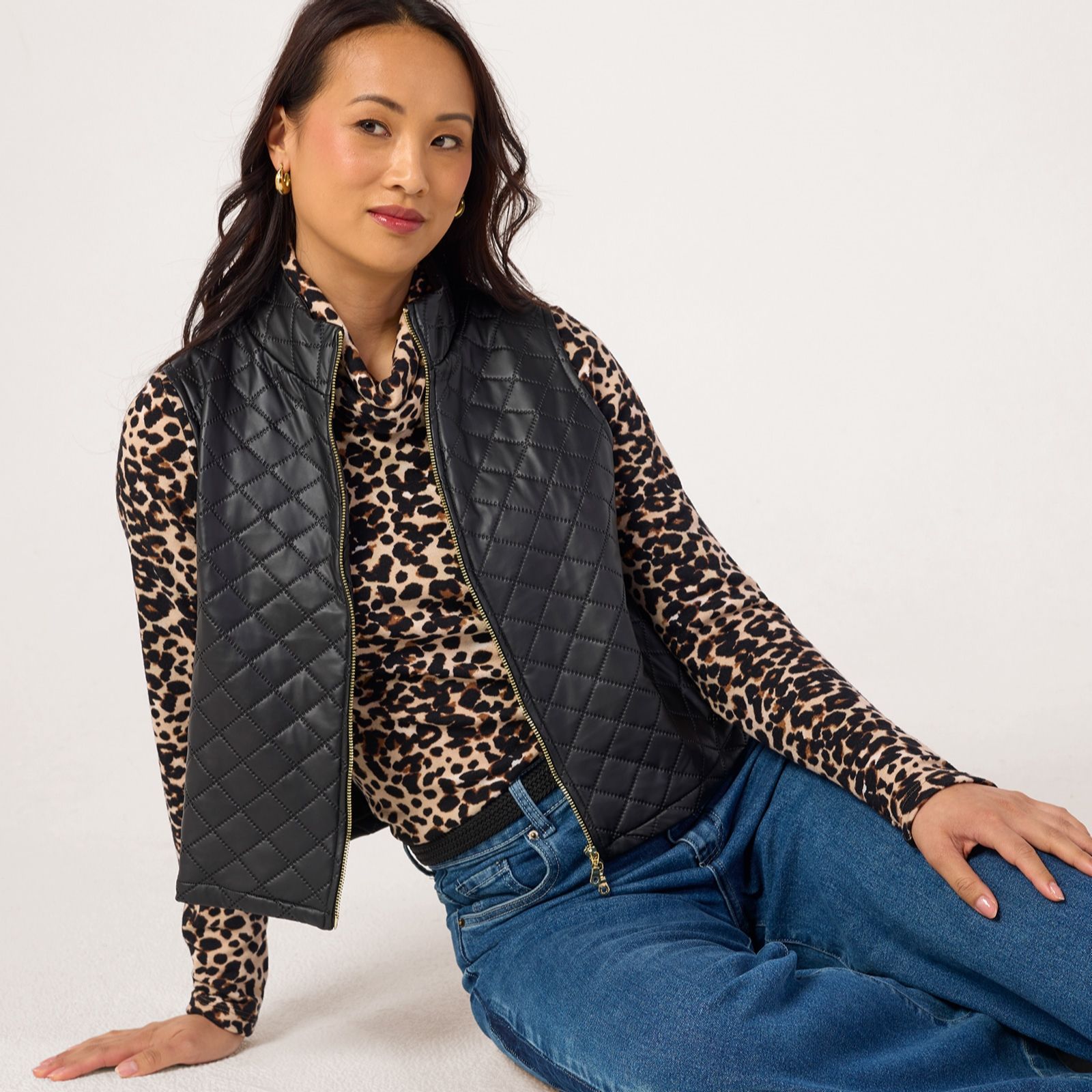 Kim & Co Quilted Puffer Zip Front Vest
