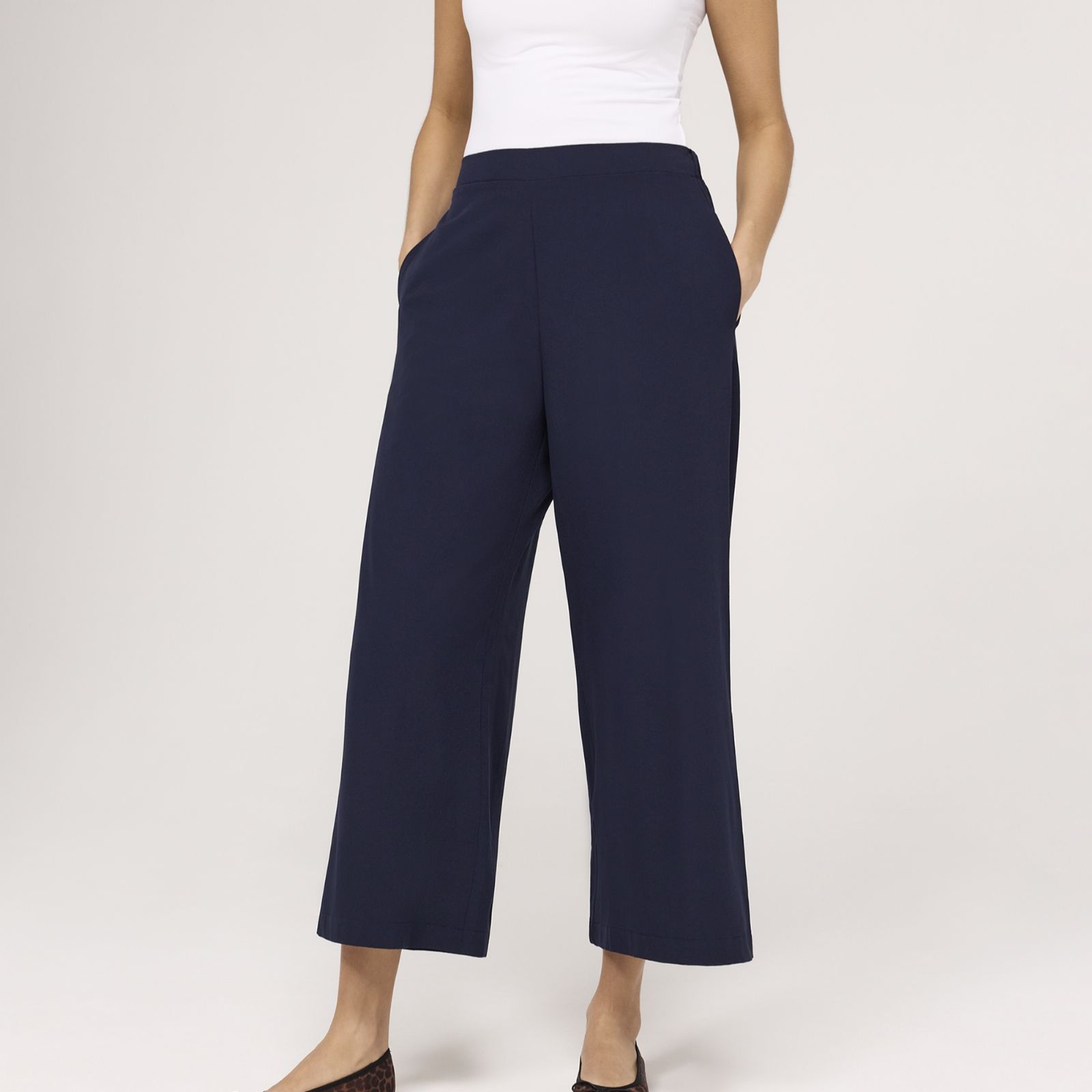 Finery London Crepe Cropped Wide Leg Trouser