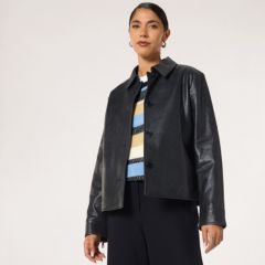 Ben de Lisi Leather Button Front Jacket