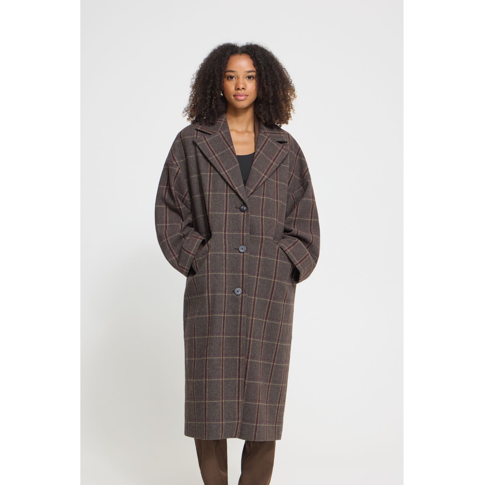 ICHI Emmalu Check Coat
