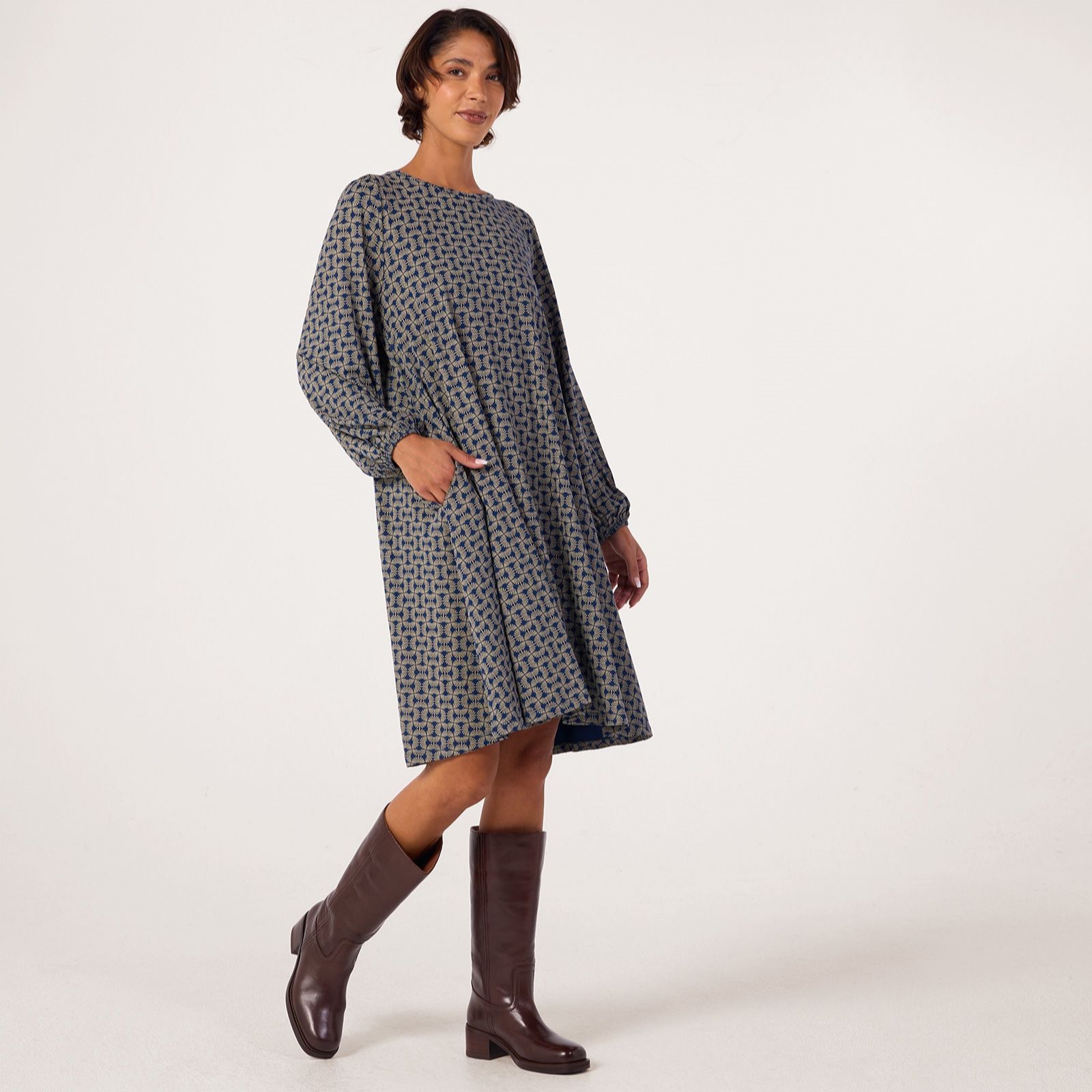 Masai Copenhagen Noam Viscose Stretch Stretch Printed Long Sleeve Dress