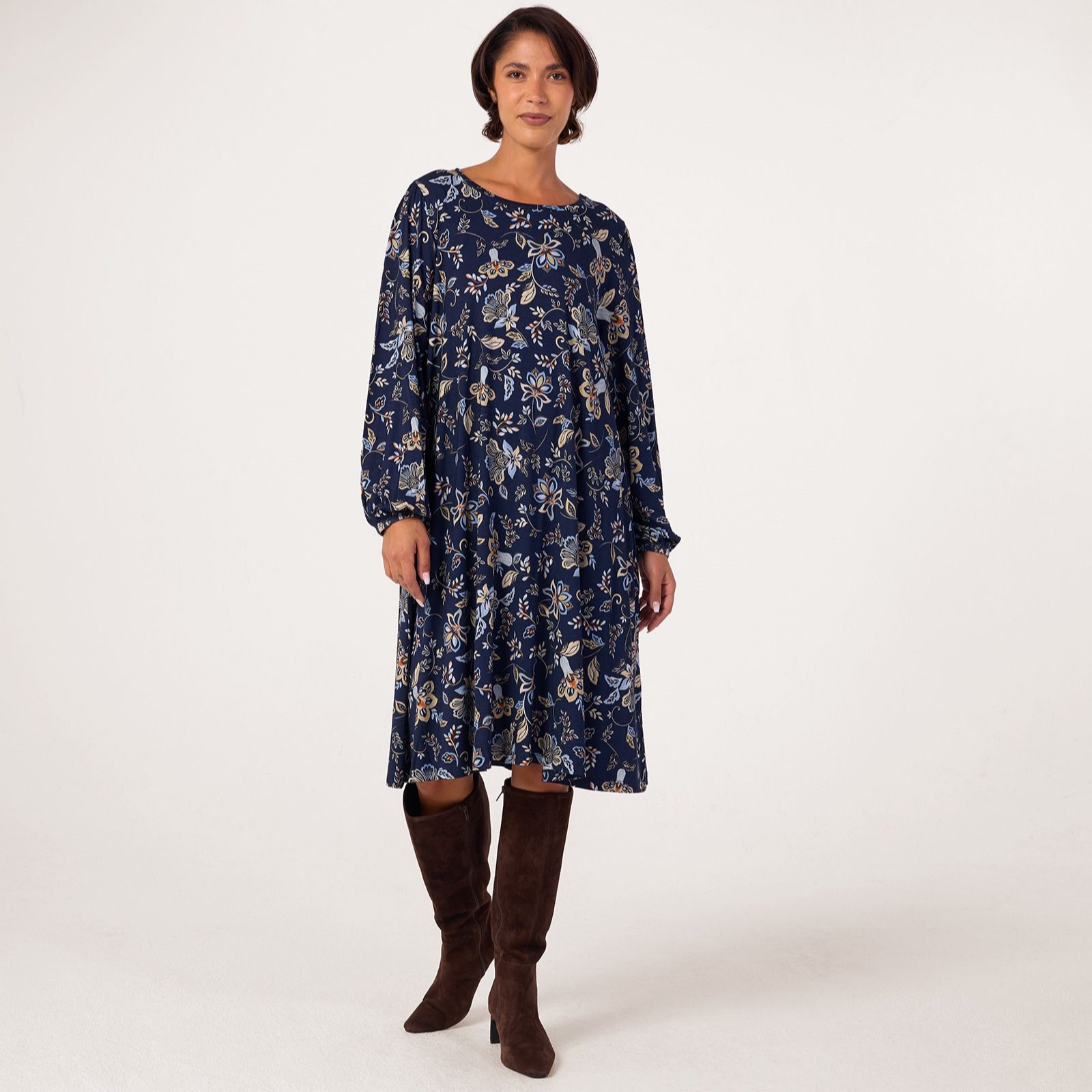 Masai Copenhagen Noam Viscose Stretch Stretch Printed Long Sleeve Dress