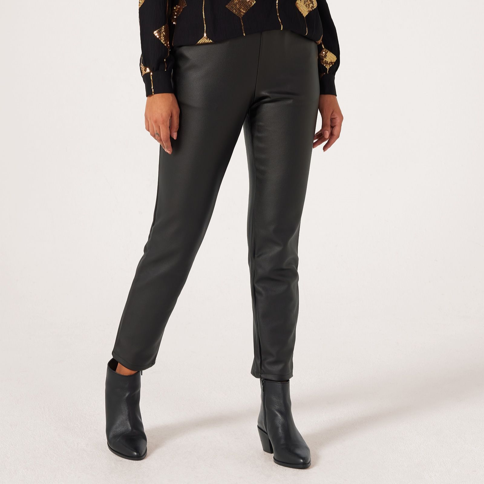 Nina Leonard Faux Leather Narrow Leg Standard Trousers