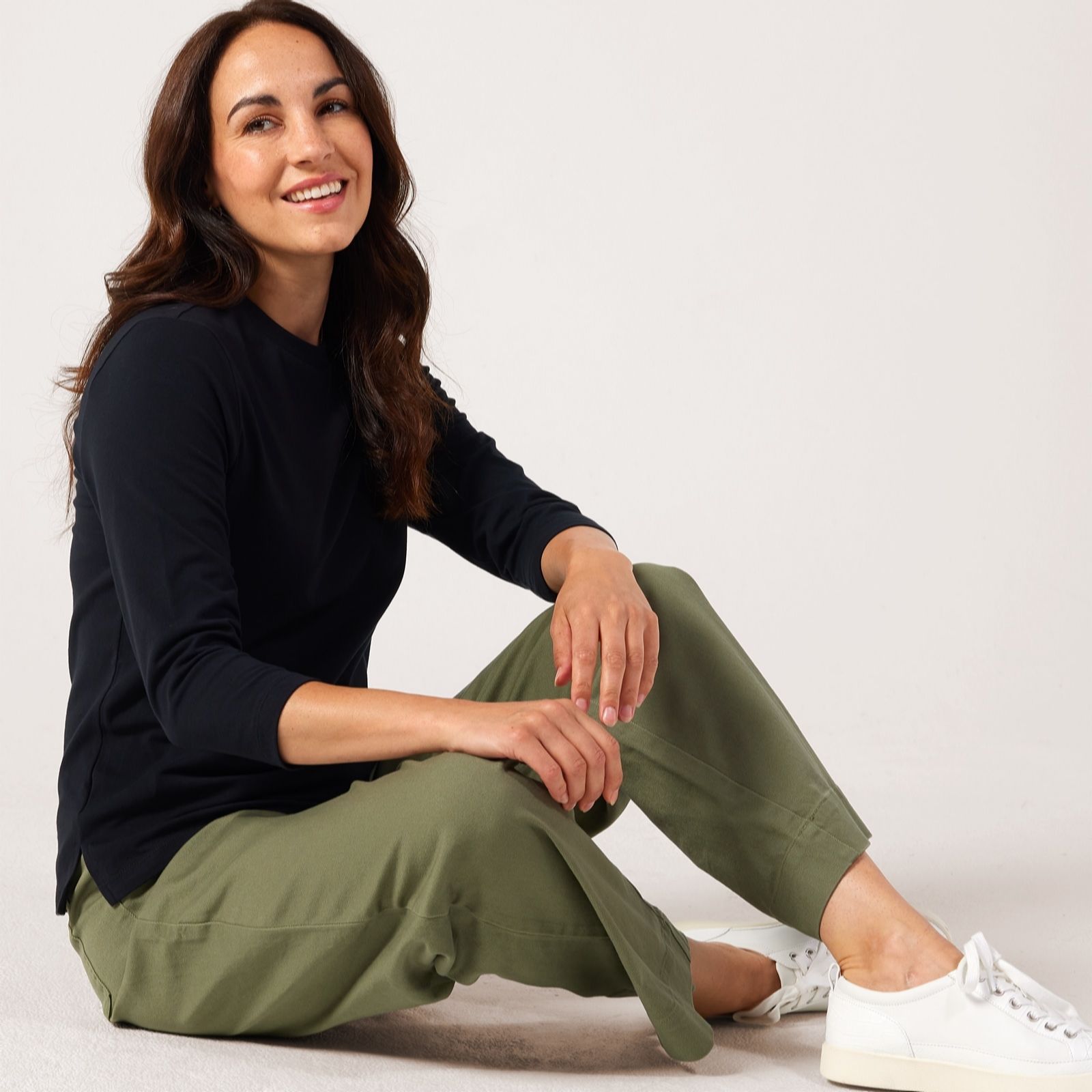 Denim & Co. Essentials Single Jersey 3/4 Sleeve Top