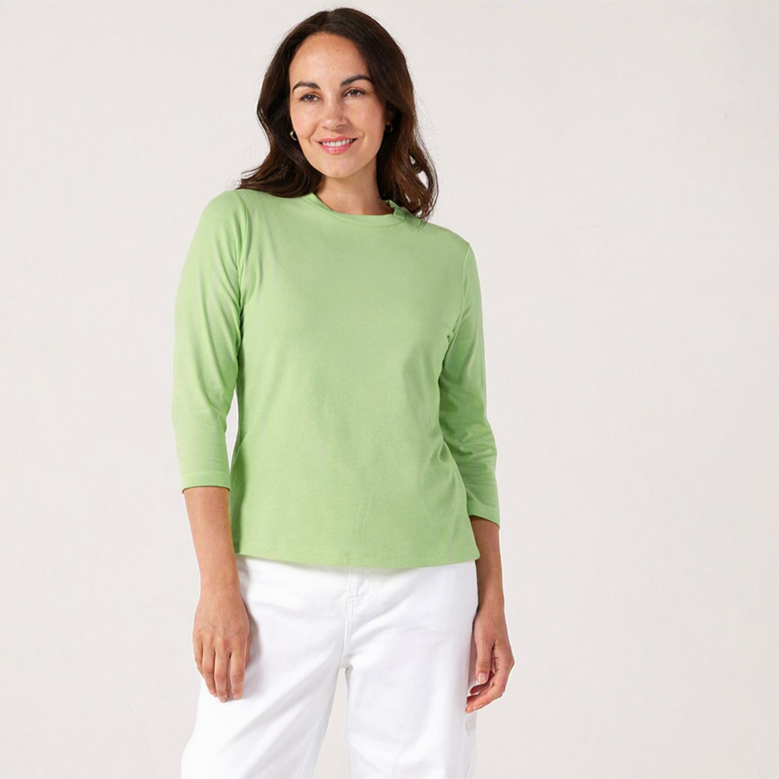Denim & Co. Essentials Single Jersey 3/4 Sleeve Top