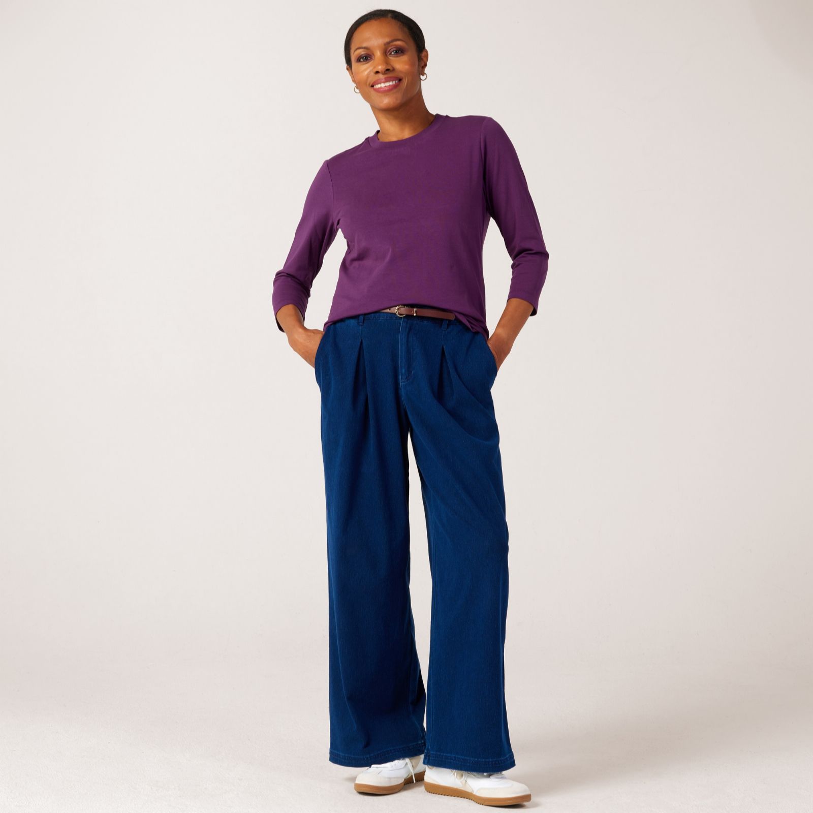 Denim & Co. Essentials Single Jersey 3/4 Sleeve Top