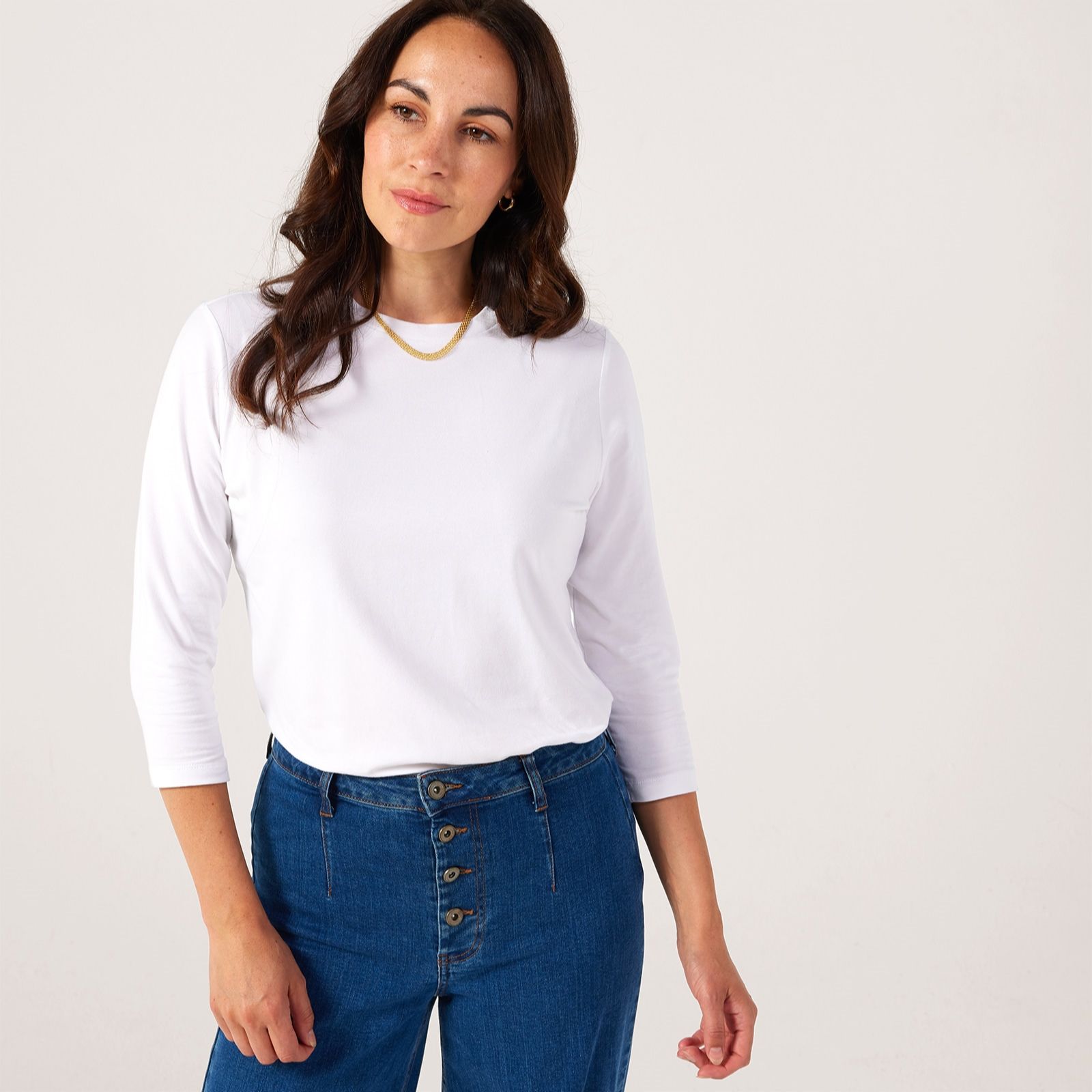 Denim & Co. Essentials Single Jersey 3/4 Sleeve Top