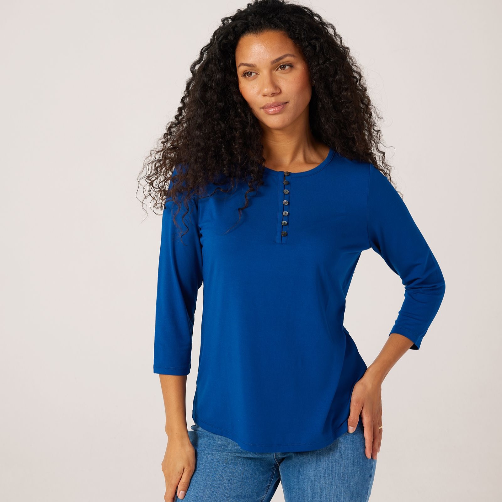 Ruth Langsford 3/4 Sleeve Button Front Top
