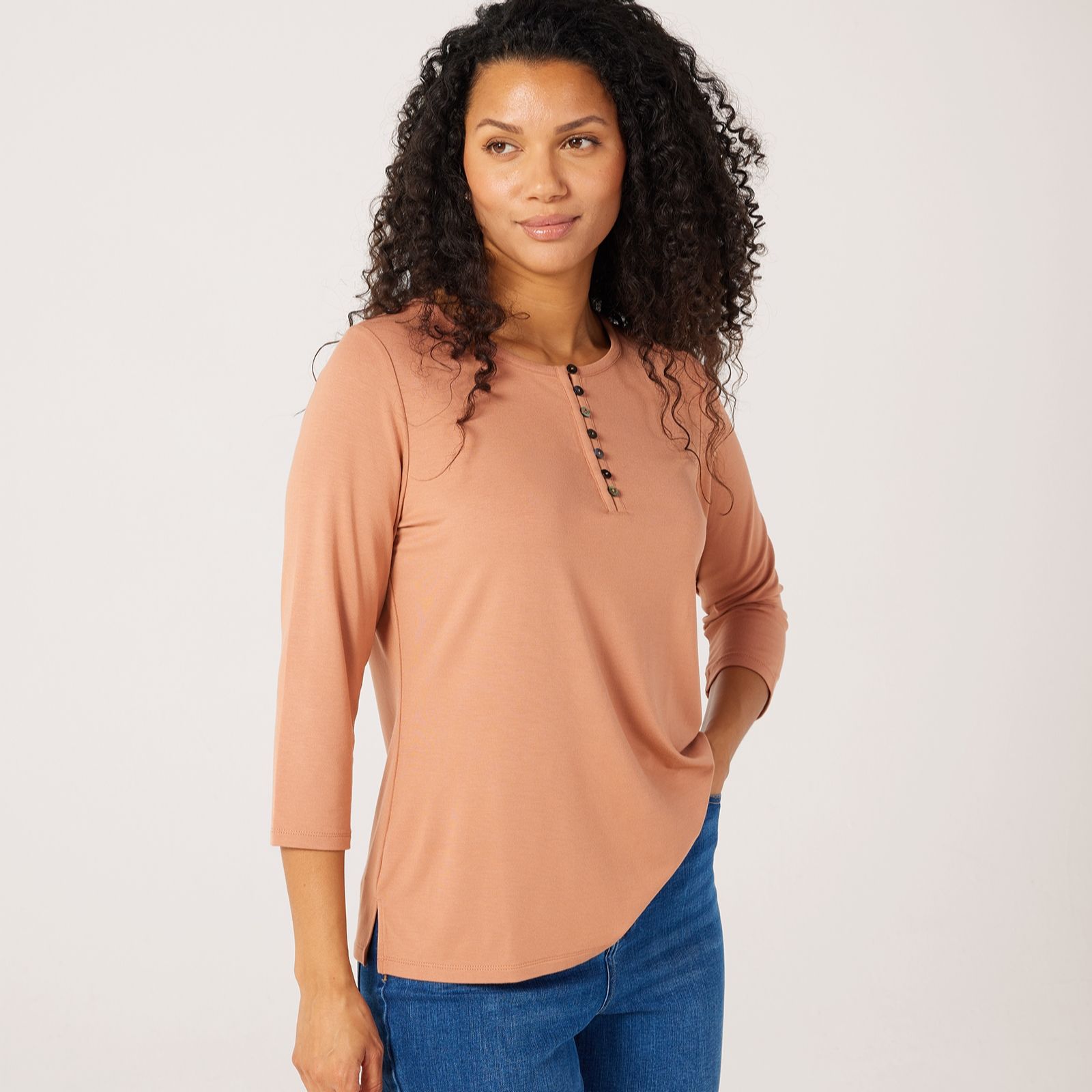 Ruth Langsford 3/4 Sleeve Button Front Top