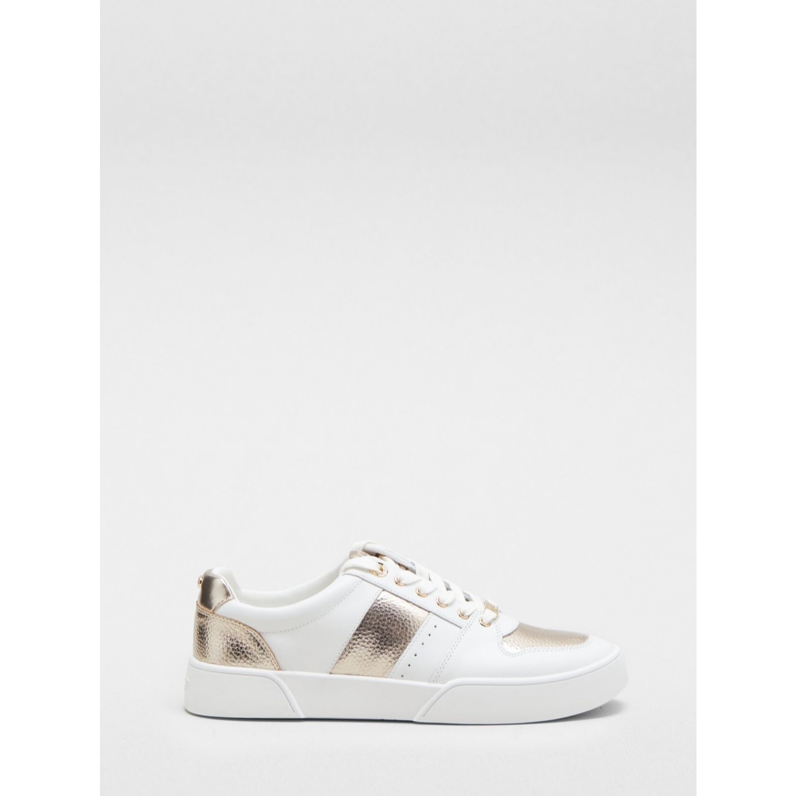 Outlet Dune London Elysium Leather Side-Detail Lace-Up Trainers