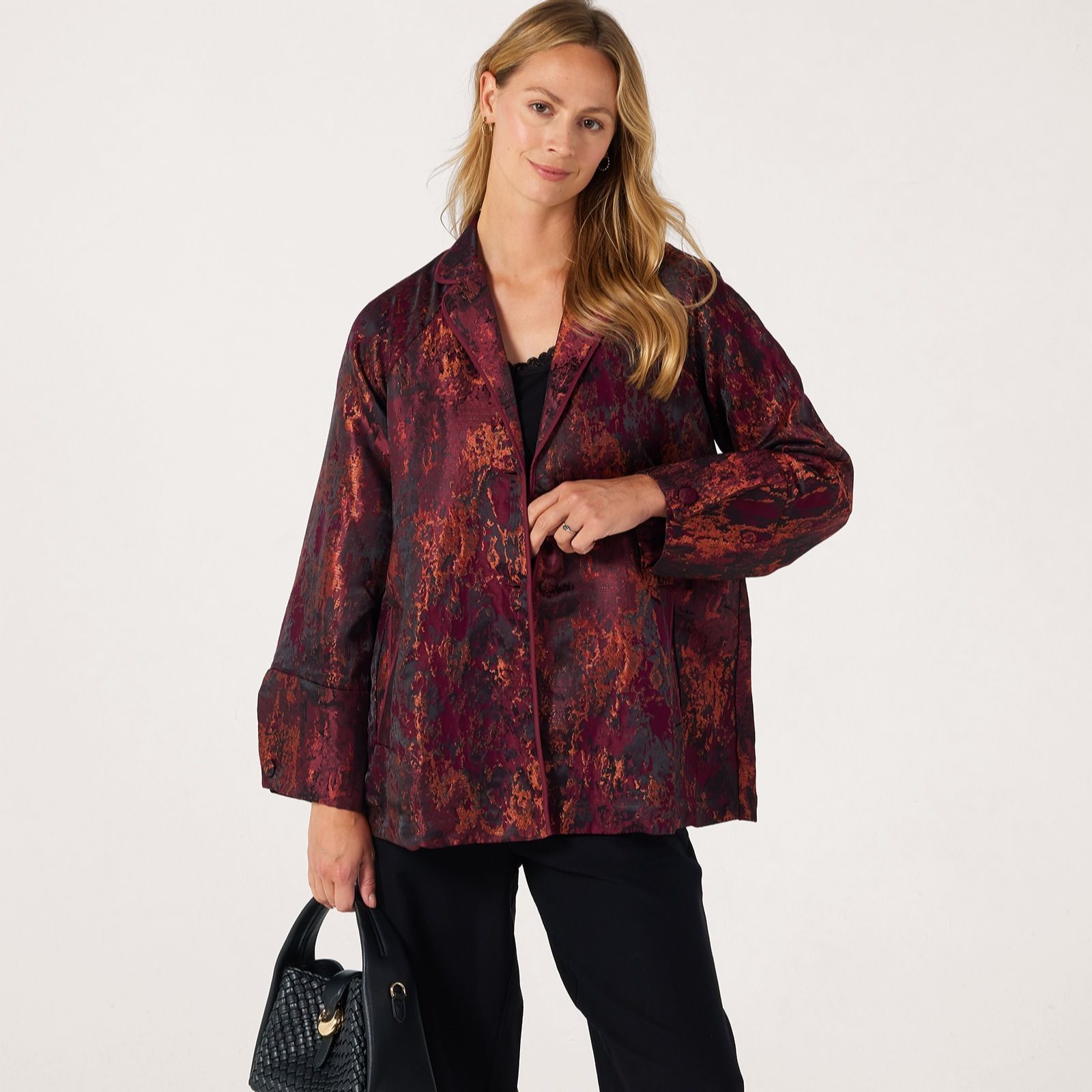 MarlaWynne Collection Fall Jacquard Topper Jacket