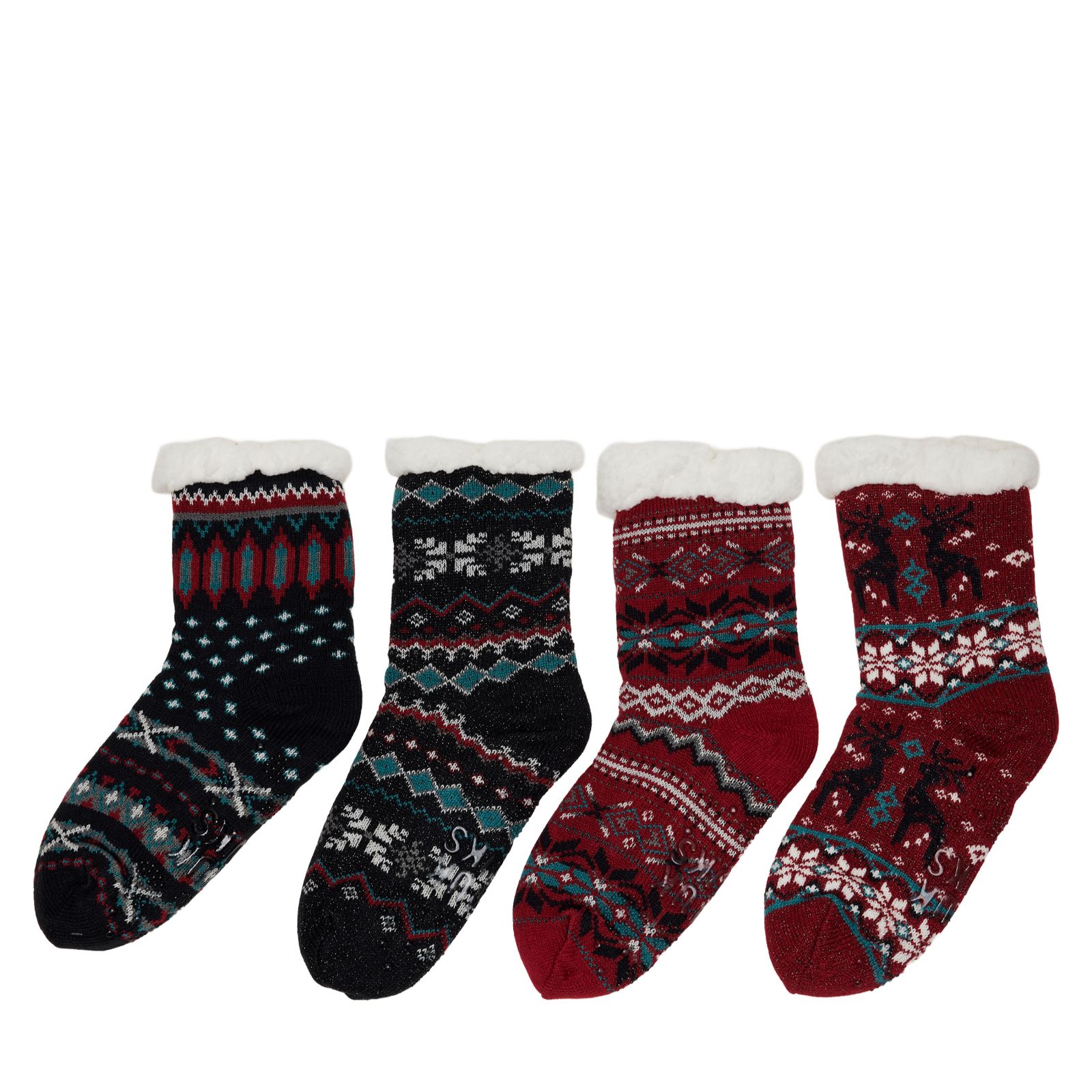 Muk Luks 4 Pack Shea Infused Slipper Socks