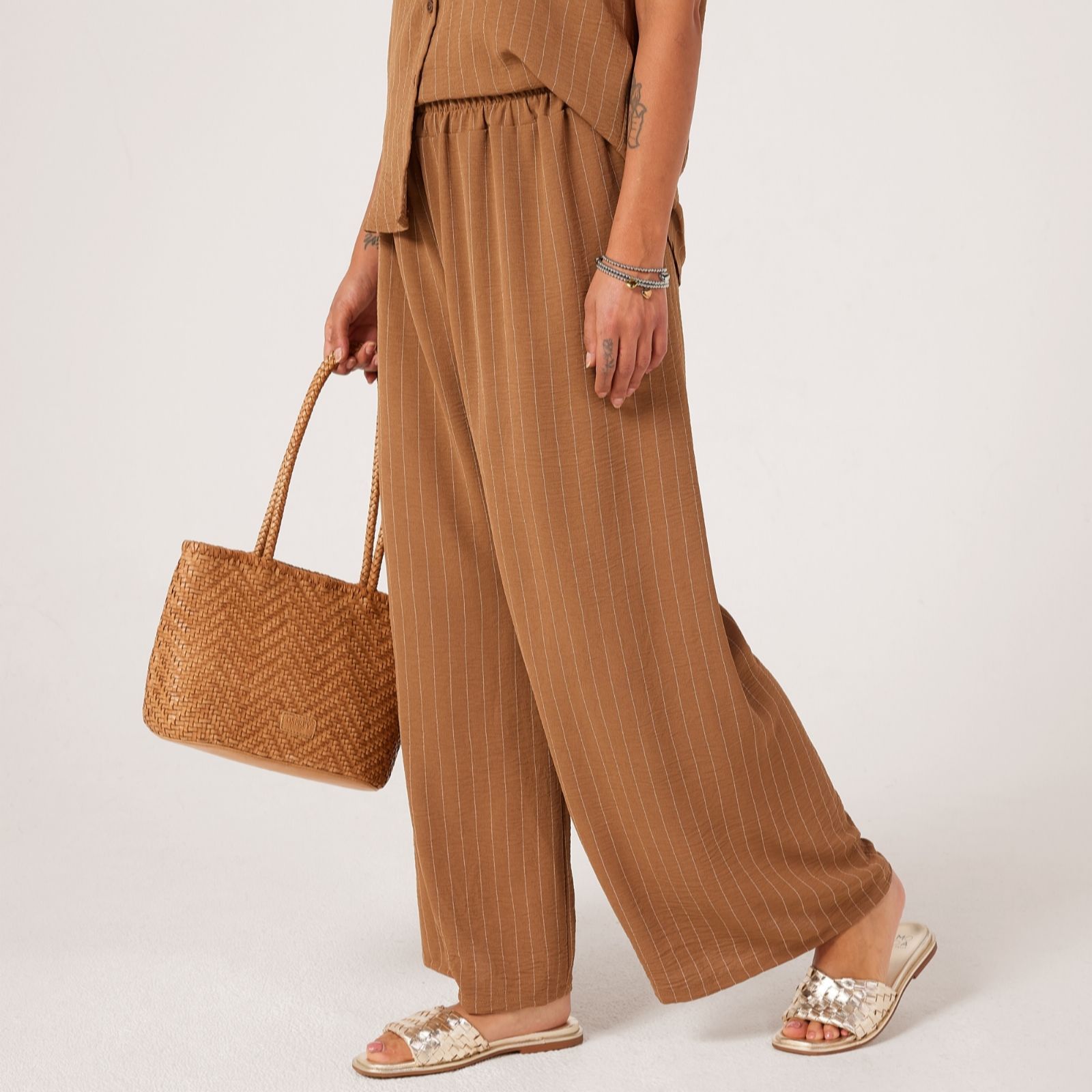 Izabel London Stripe Wide Leg Trousers