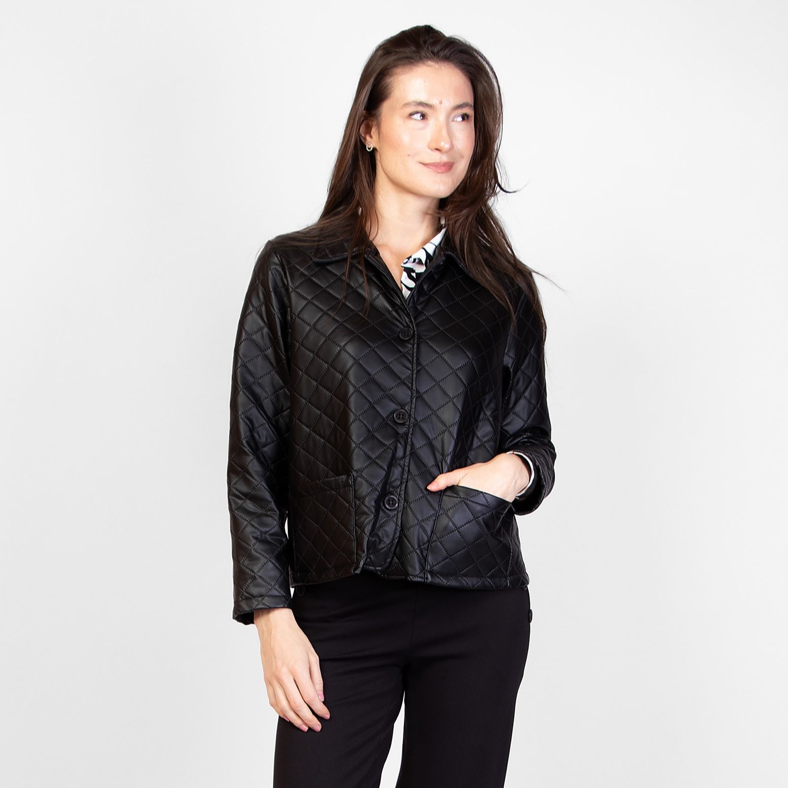 Kim & Co Quilted Puffer Collar Jacket with Pockets