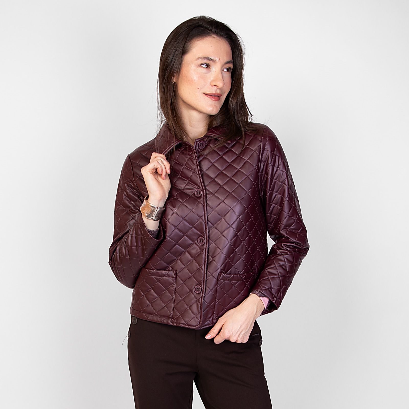 Kim & Co Quilted Puffer Collar Jacket with Pockets