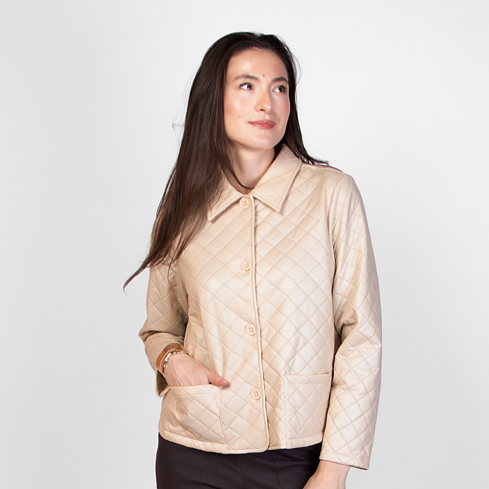 Kim & Co Quilted Puffer Collar Jacket with Pockets