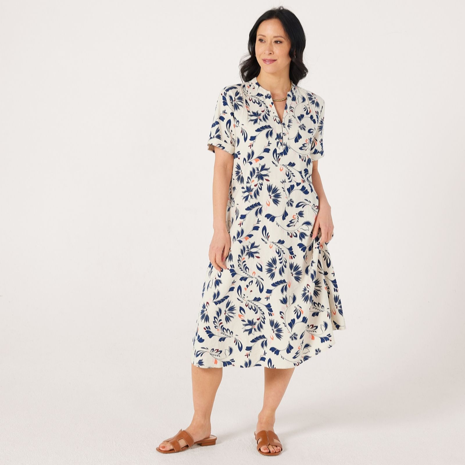 Masai Copenhagen Irevia Linen Viscose Blend Printed Dress