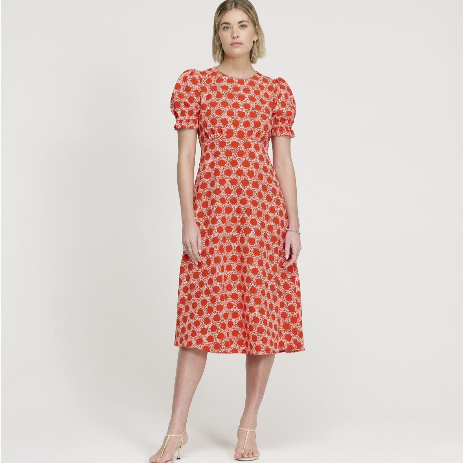 Finery London Mela Spot Print Midi Dress Standard