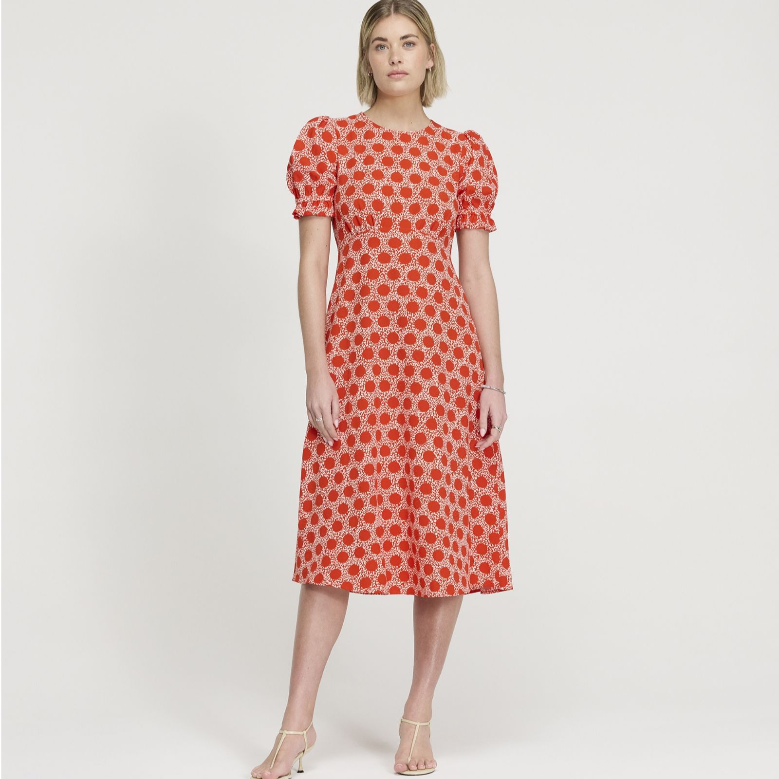 Finery London Mela Spot Print Midi Dress Standard