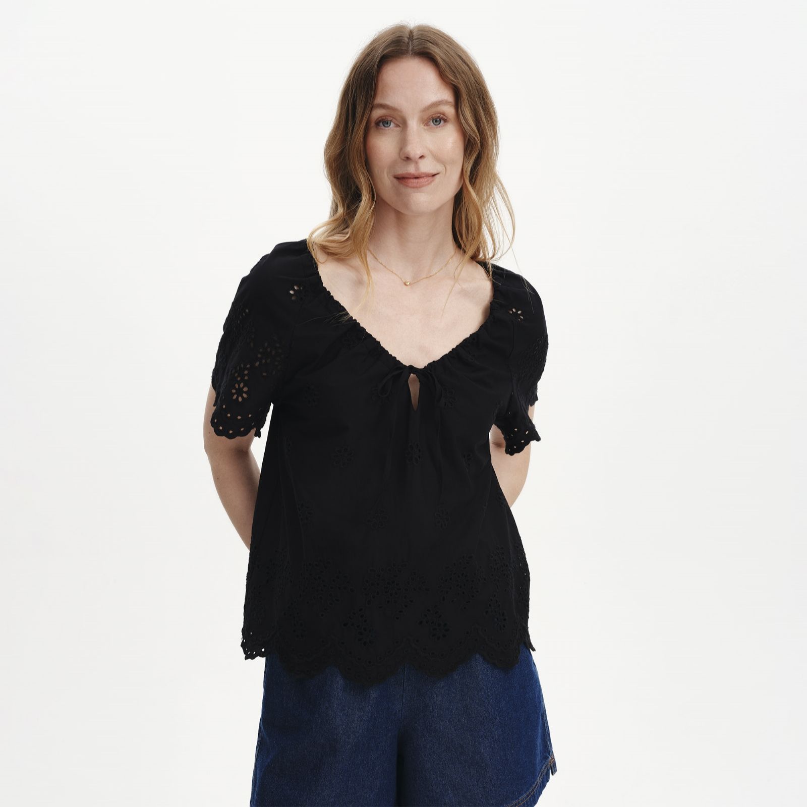 Finery London Ruthie Cotton Broderie Top