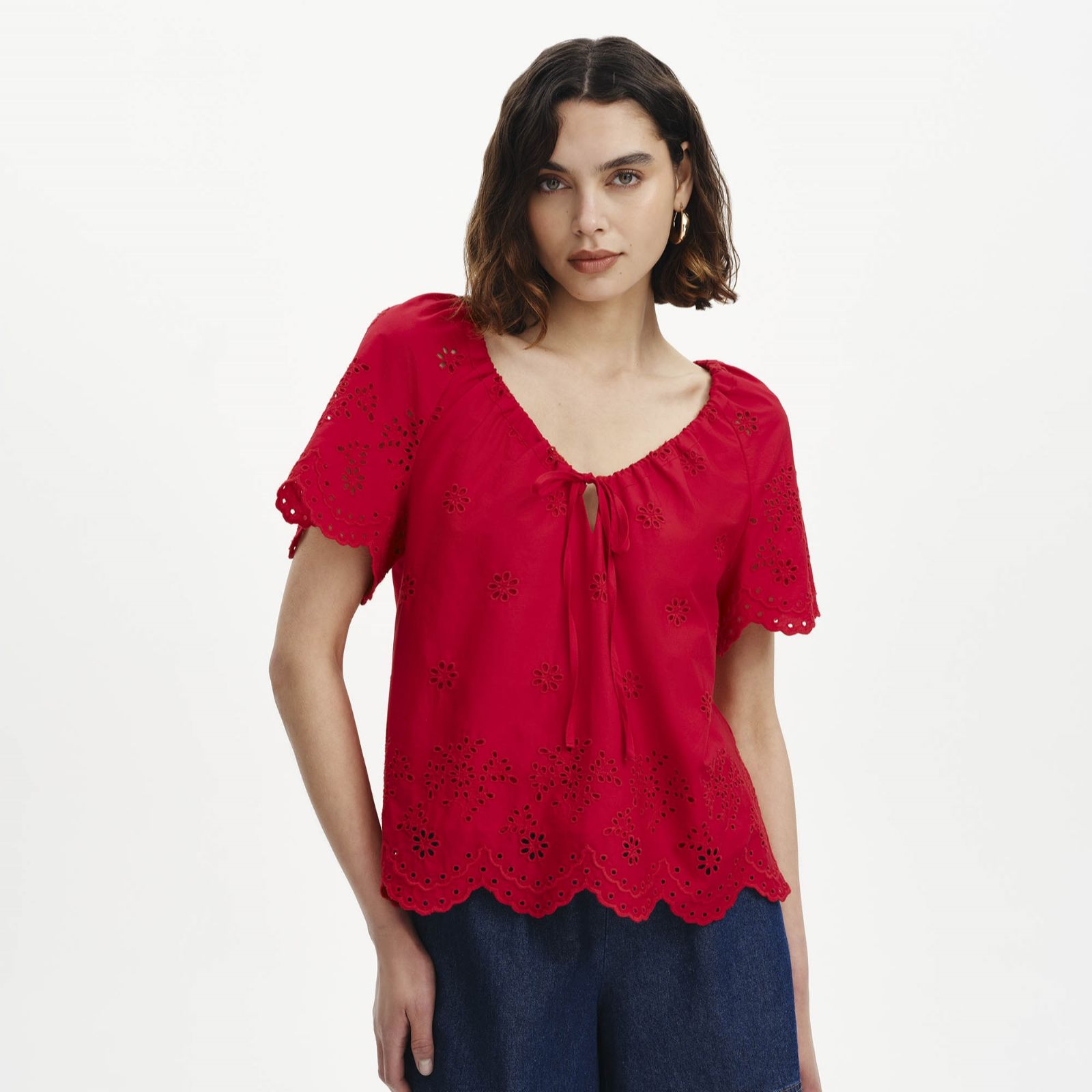 Finery London Ruthie Cotton Broderie Top