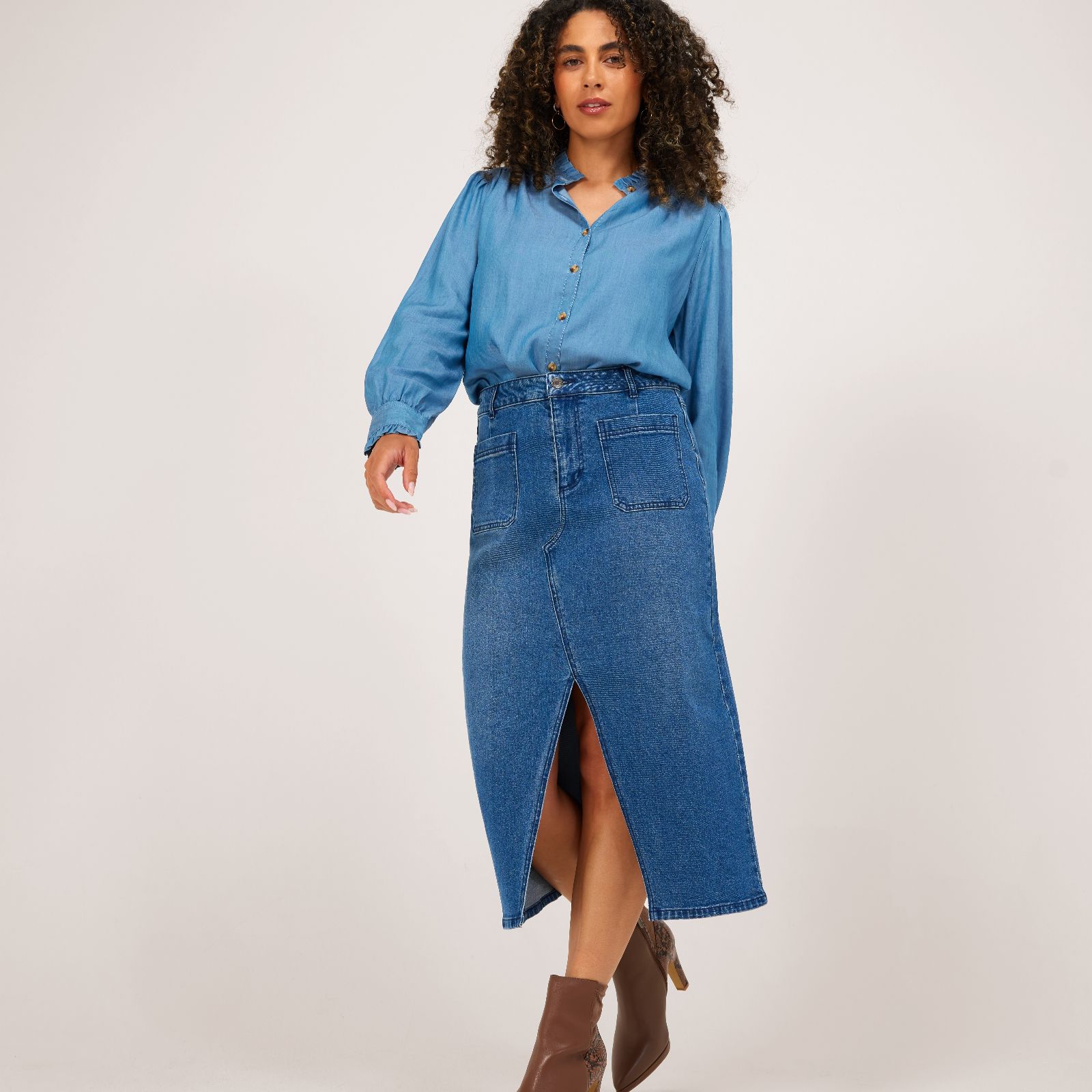 Denim skirt qvc hotsell