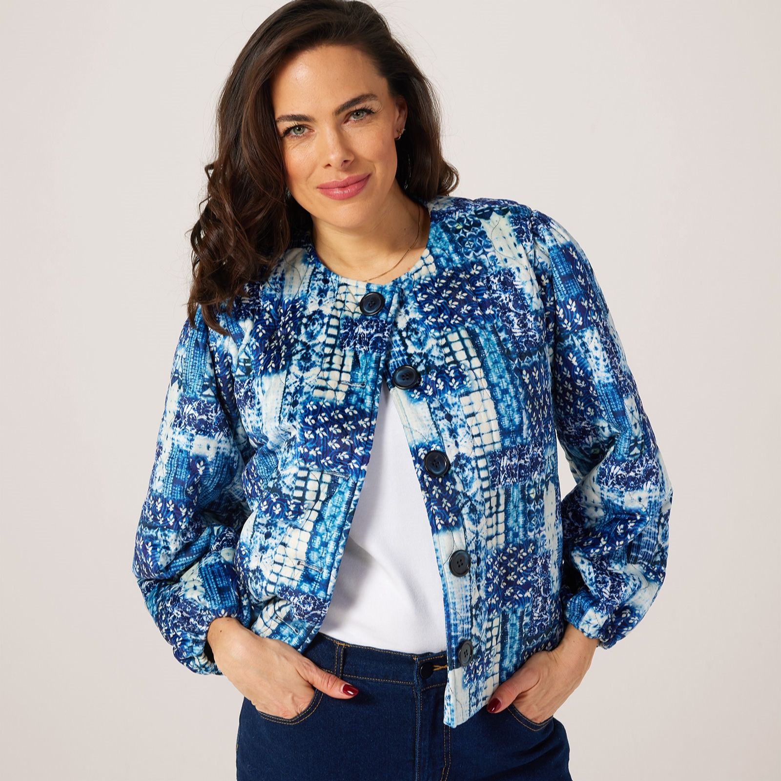 Helene Berman Diamond Quilted Patchwork Jacket