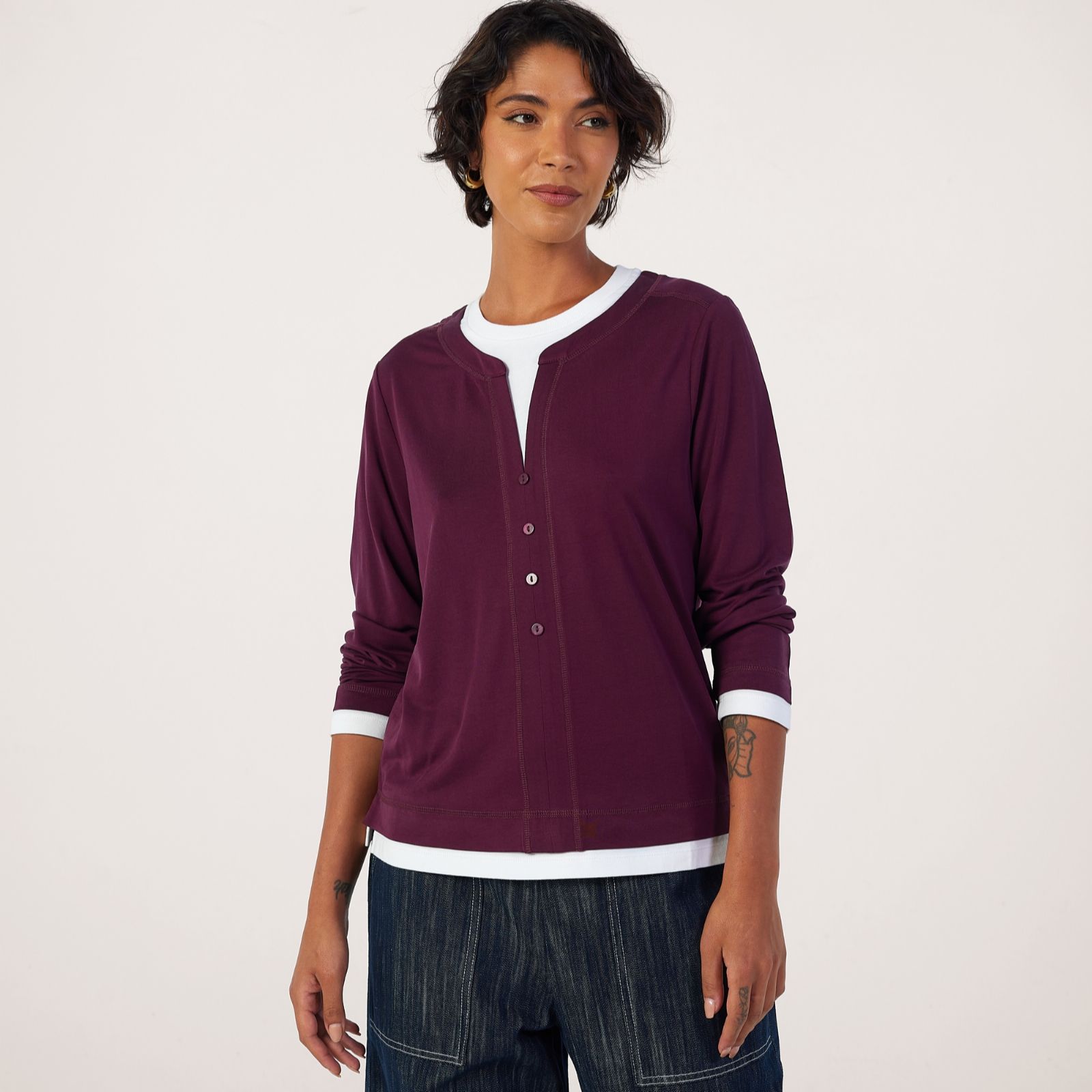 Ben de Lisi Layered Jersey Top