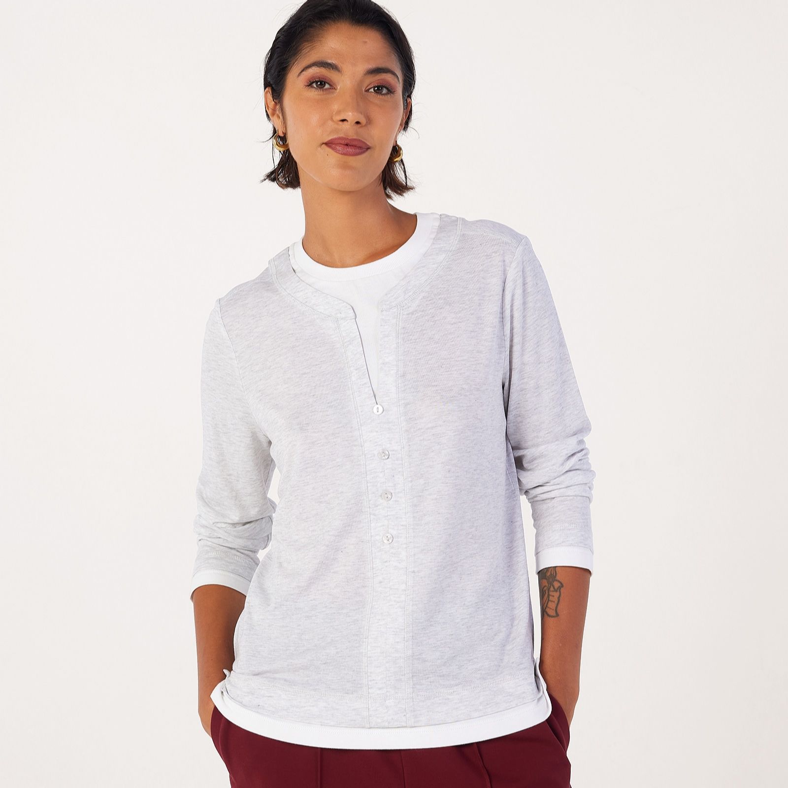 Ben de Lisi Layered Jersey Top